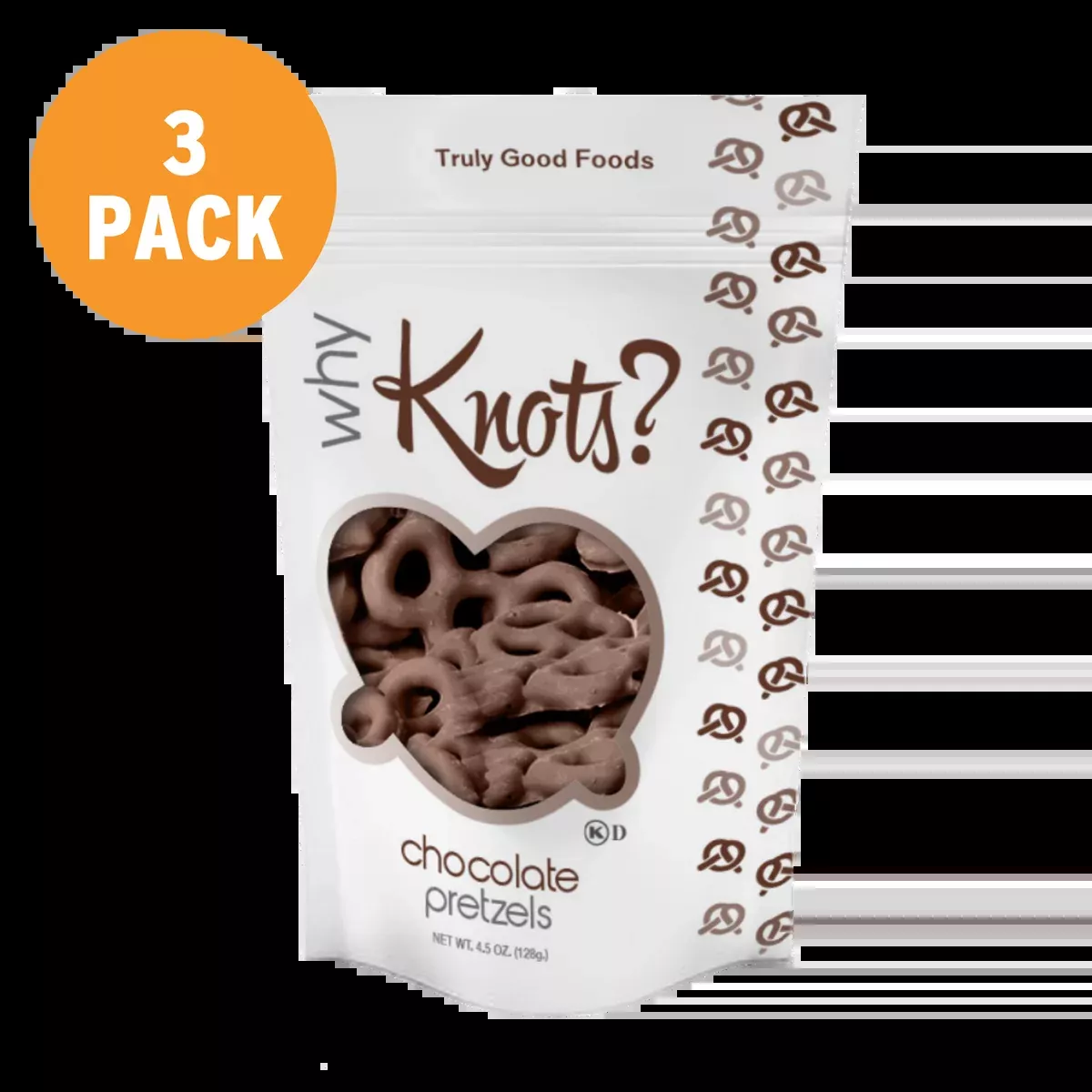 Chocolate Pretzels – 3 pack, 4.5oz SUR bags