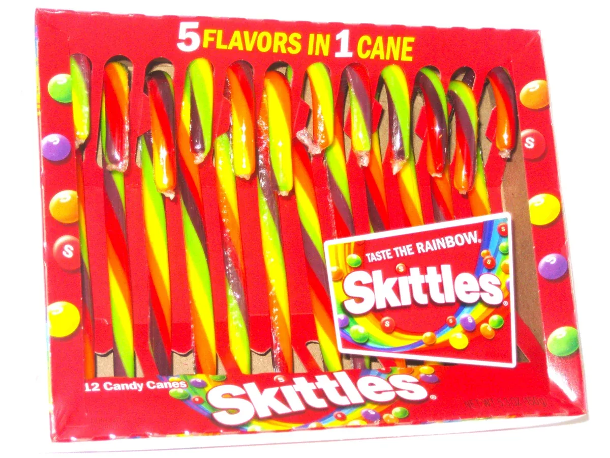 Christmas Candy Canes Skittles 12ct box