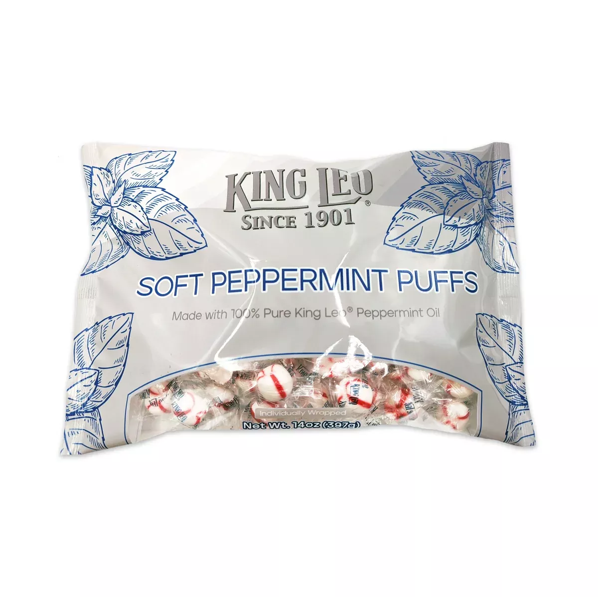 Christmas King Leo Soft Peppermint Puffs 14oz Bag