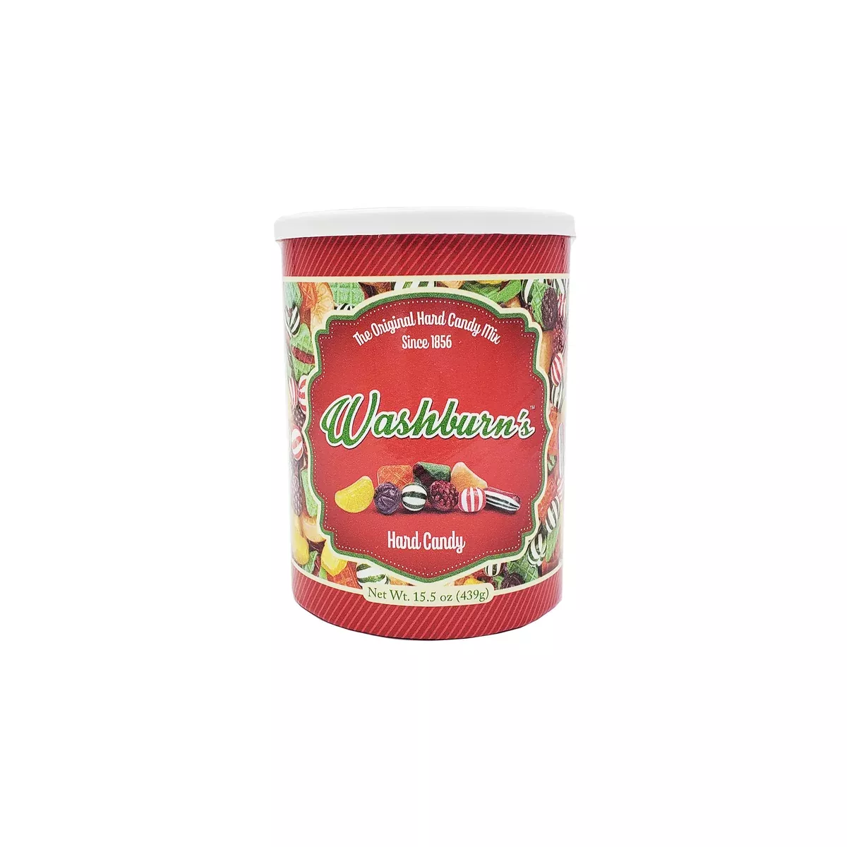 Christmas Washburns Original Hard Candy Assorted 15.5oz Canister