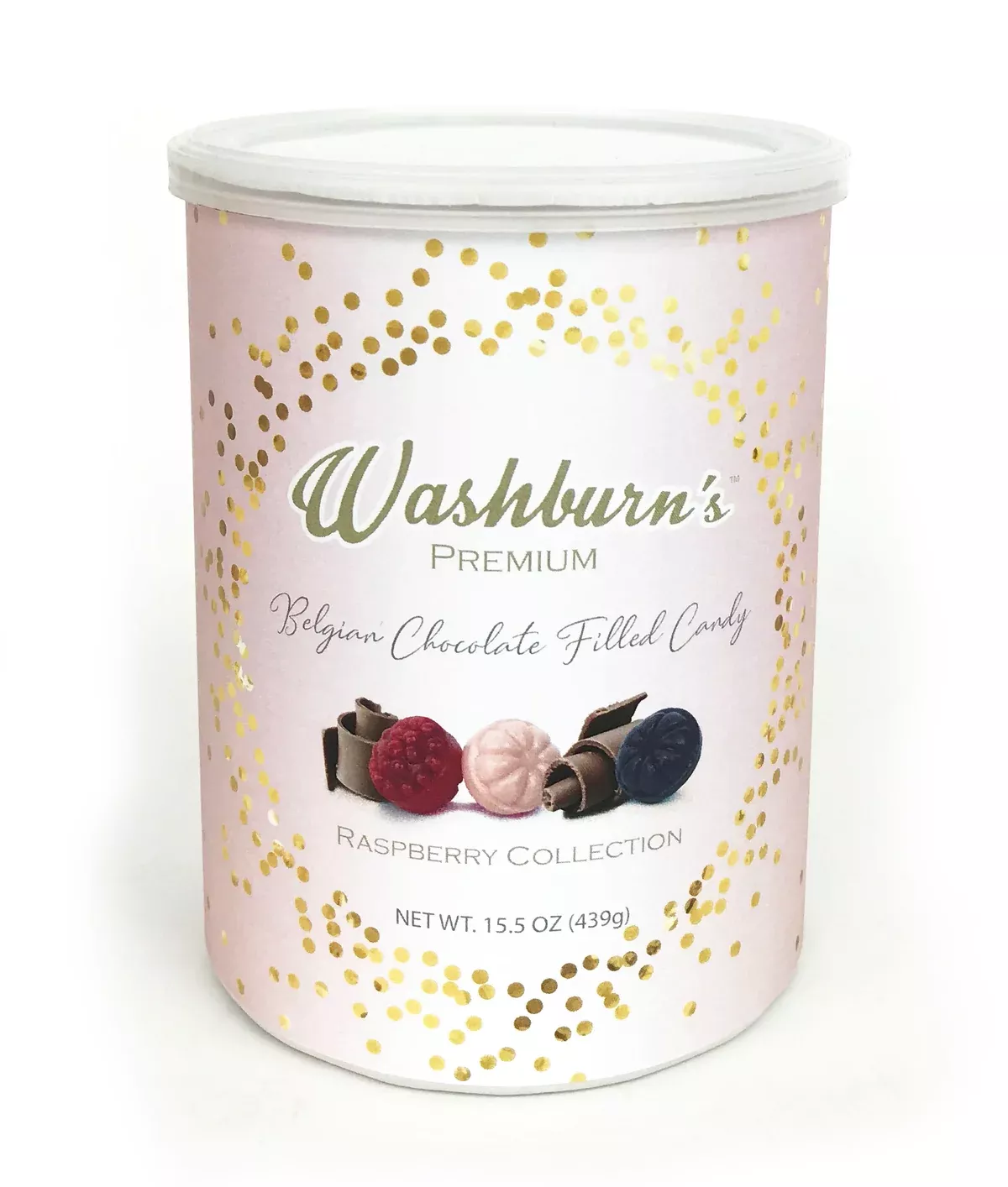 Christmas Washburns Premium Filled Raspberry Collection 15.5oz Canister