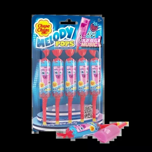 Chupa Chups Melody Pops Pack of 5 Strawberry 2.65 oz.