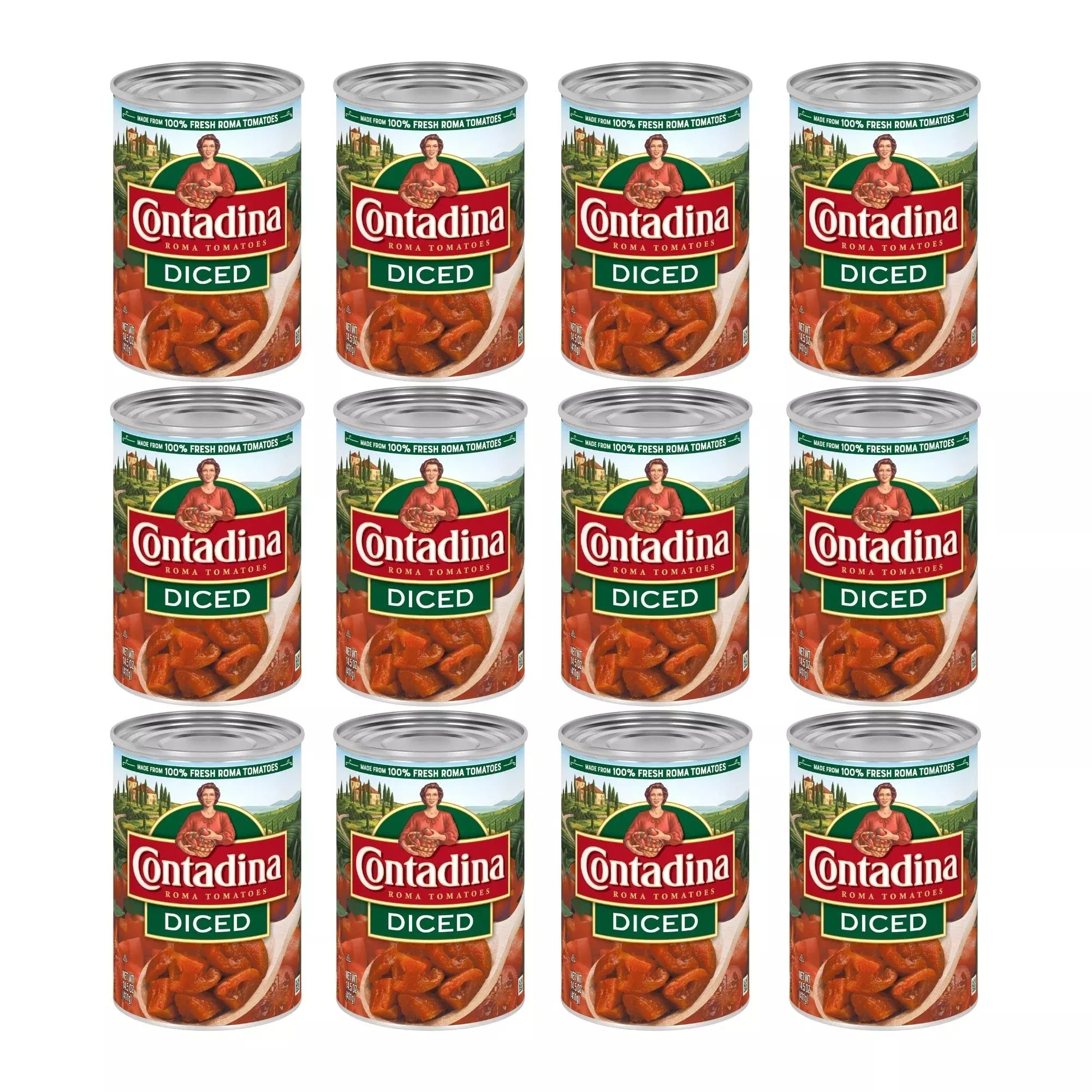 Contadina Diced Tomatoes, 14.5 Oz (Pack Of 12 Cans)