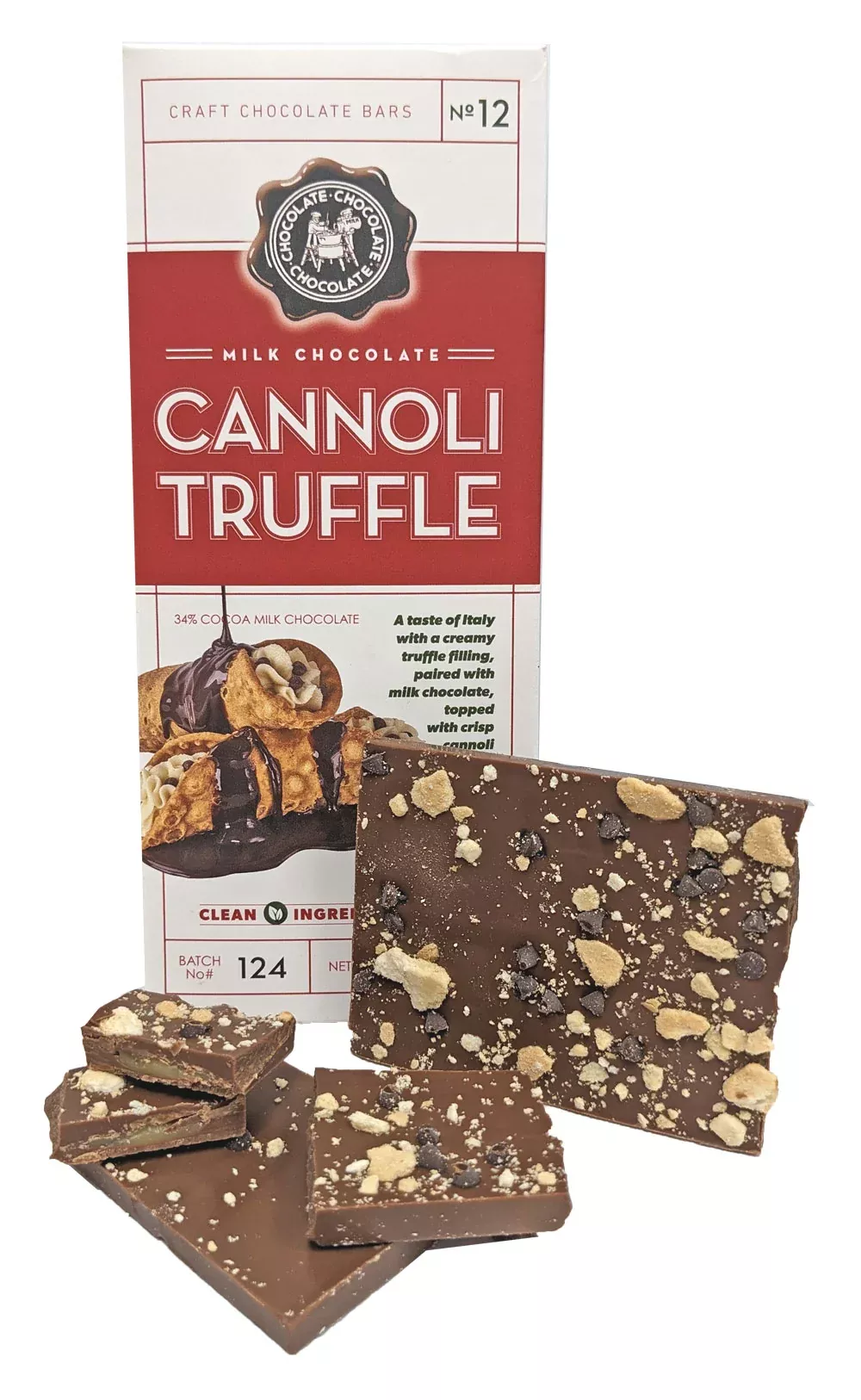 Craft Chocolate 3.5oz Bar Milk Chocolate Cannoli Truffle