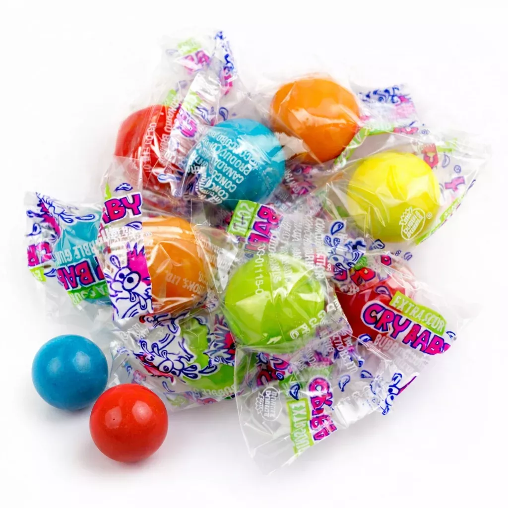 Cry Baby Extra Sour Bubble Gum Balls – Individually Wrapped – Bulk Value Bag – 1 lb