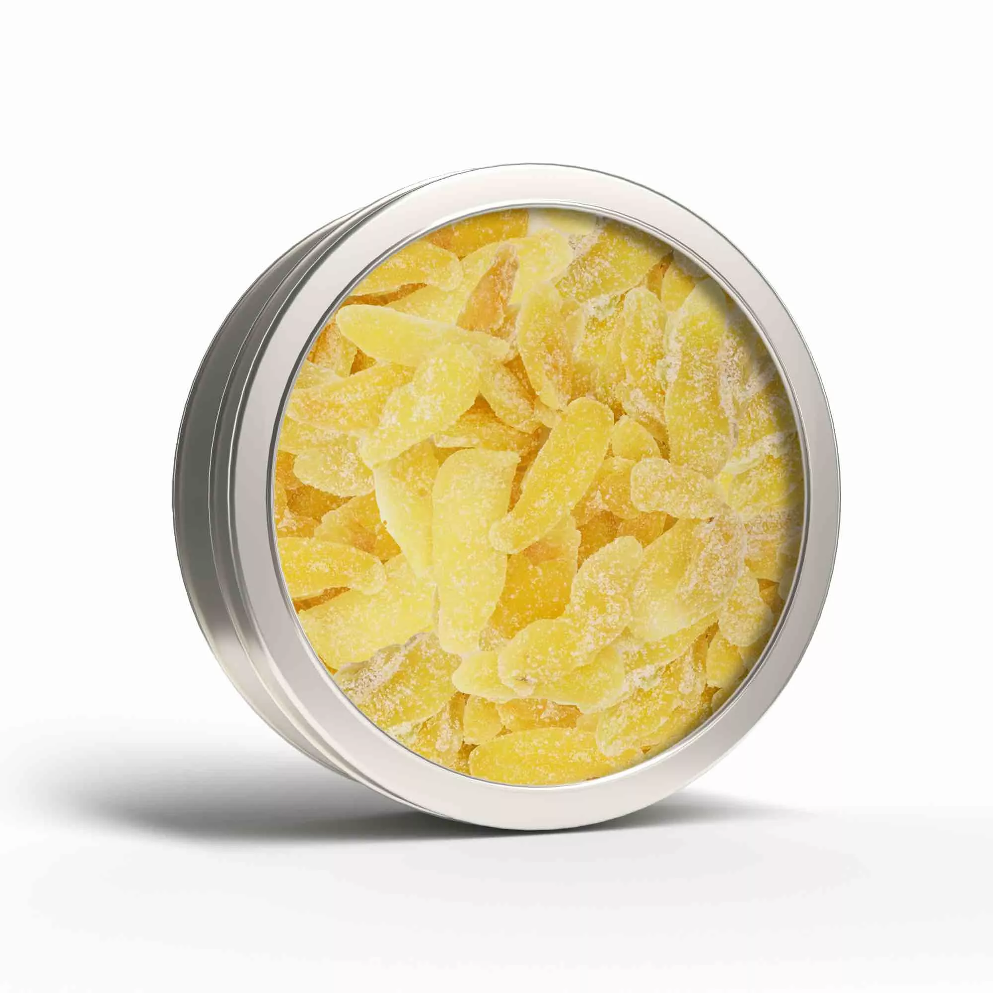 Crystalized Ginger Slices Round Tin