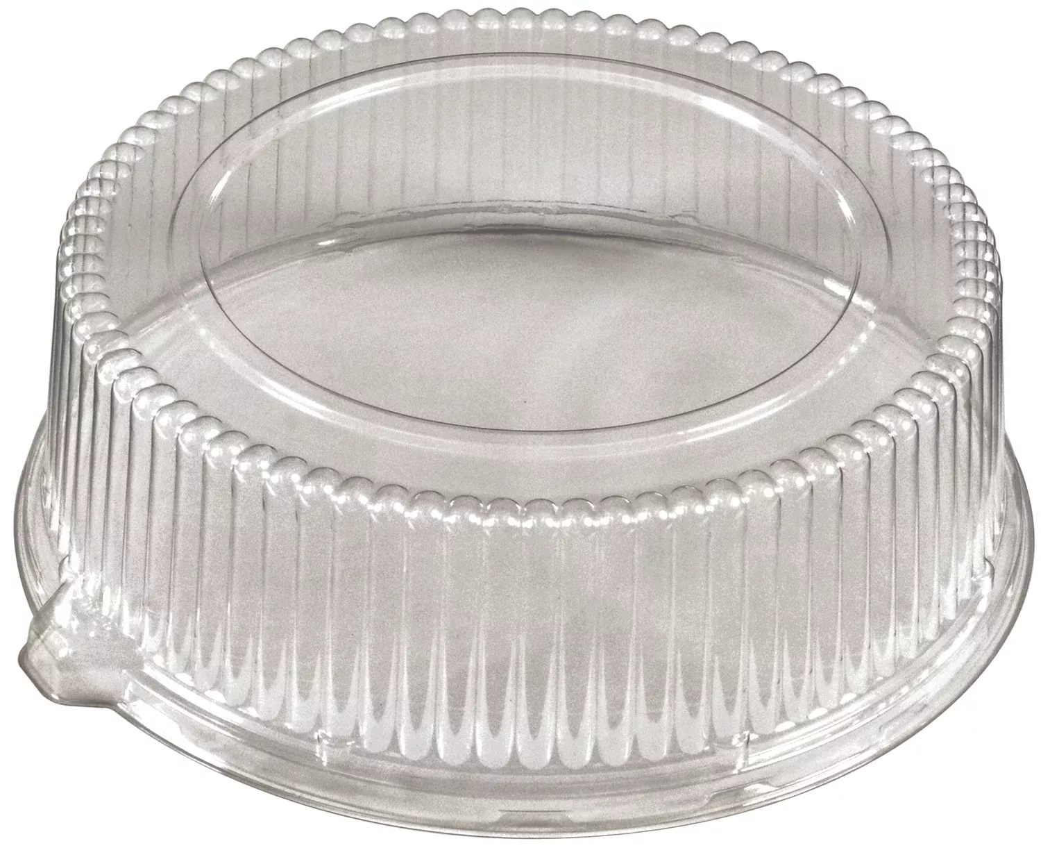 D & W Fine Pack Partipak 12" Round PET Fluted Dome Lid - 50 Per Case