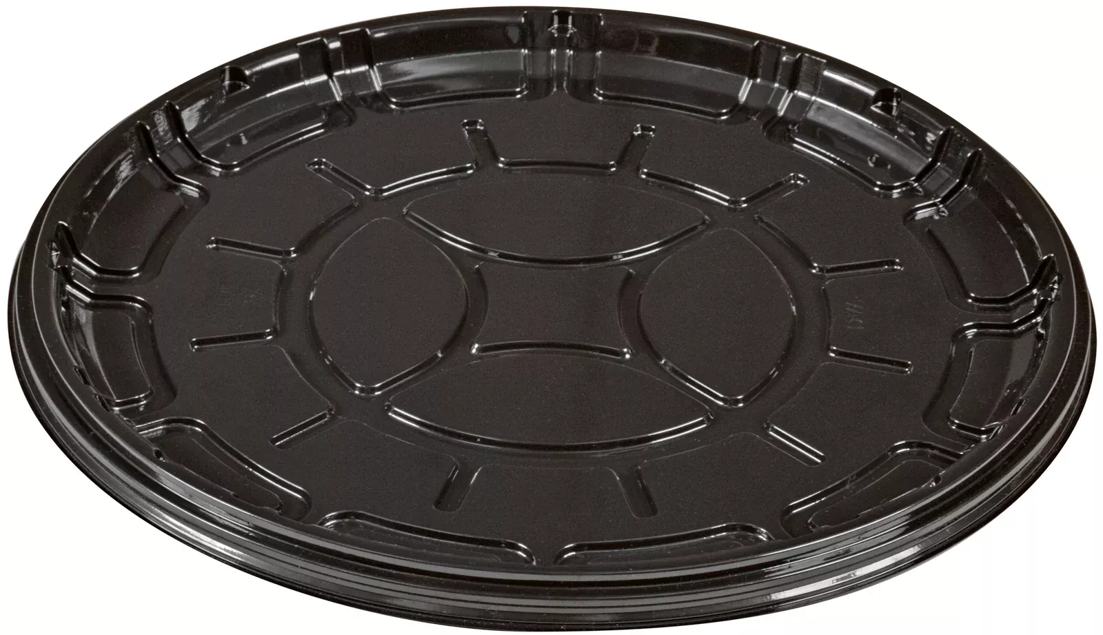 D & W Fine Pack Partipak 16" Round Black PET Everyday Tray - 50 Per Case