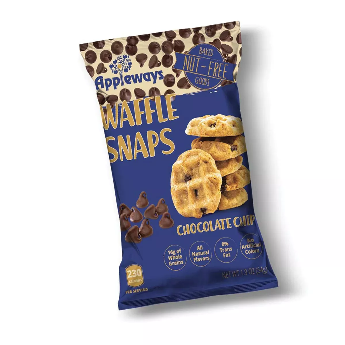 Darlington Snacks Appleways Whole Grain Chocolate Chip Waffle Snaps 1 Each - 180 Per Case