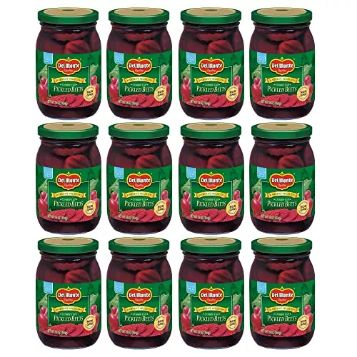 Del Monte Harvest Selects Crinkle Cut Pickled Beets, Ready To Eat Pickled Beets, 12 Pack, 16 Oz Jar