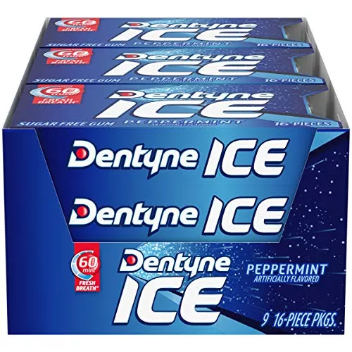 Dentyne Gum Ice Peppermint 16 Pieces (Pack of 9)