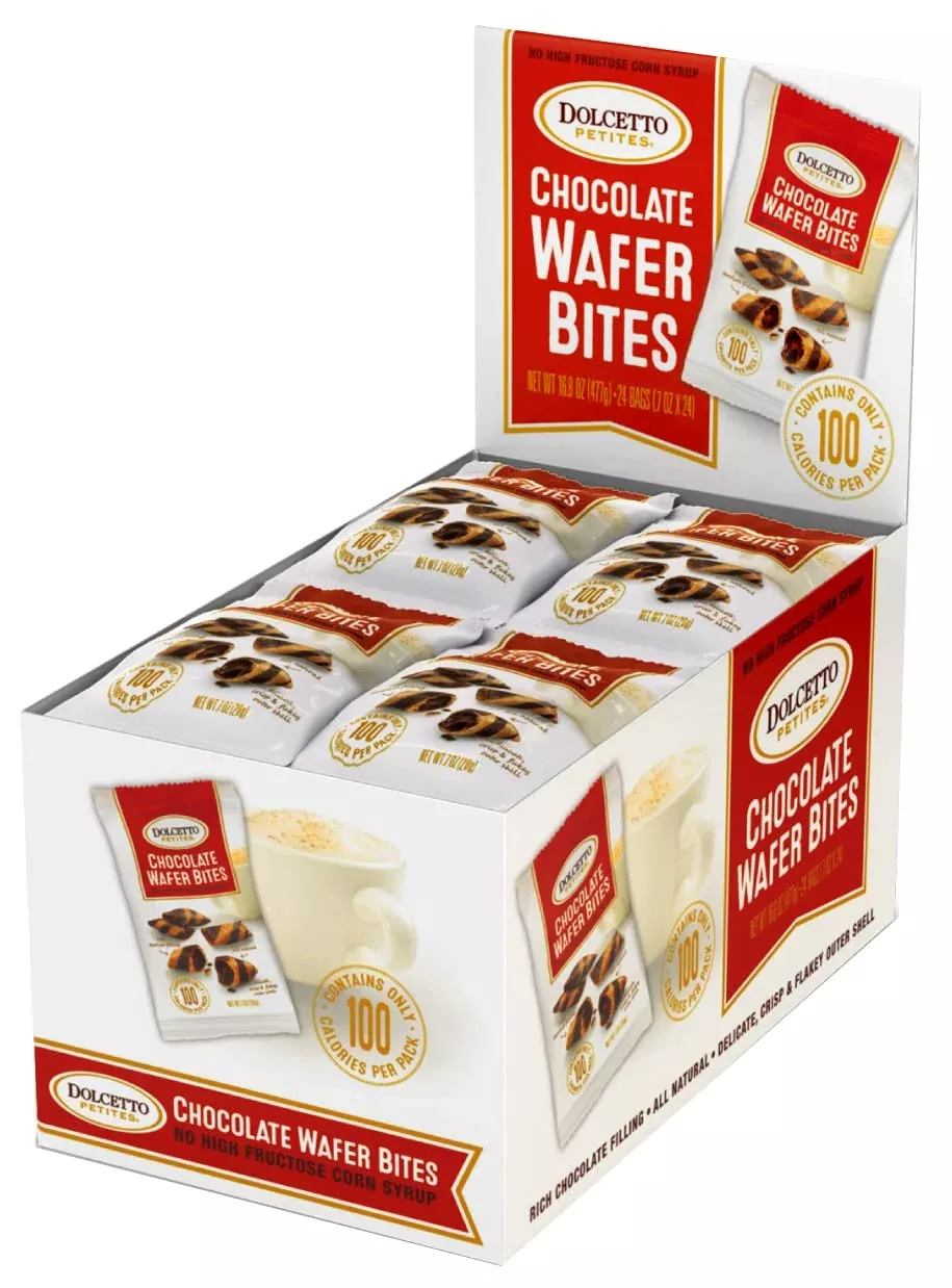 Dolcetto Chocolate-Filled Wafer Bites, 0.7 Ounce (Pack Of 24)