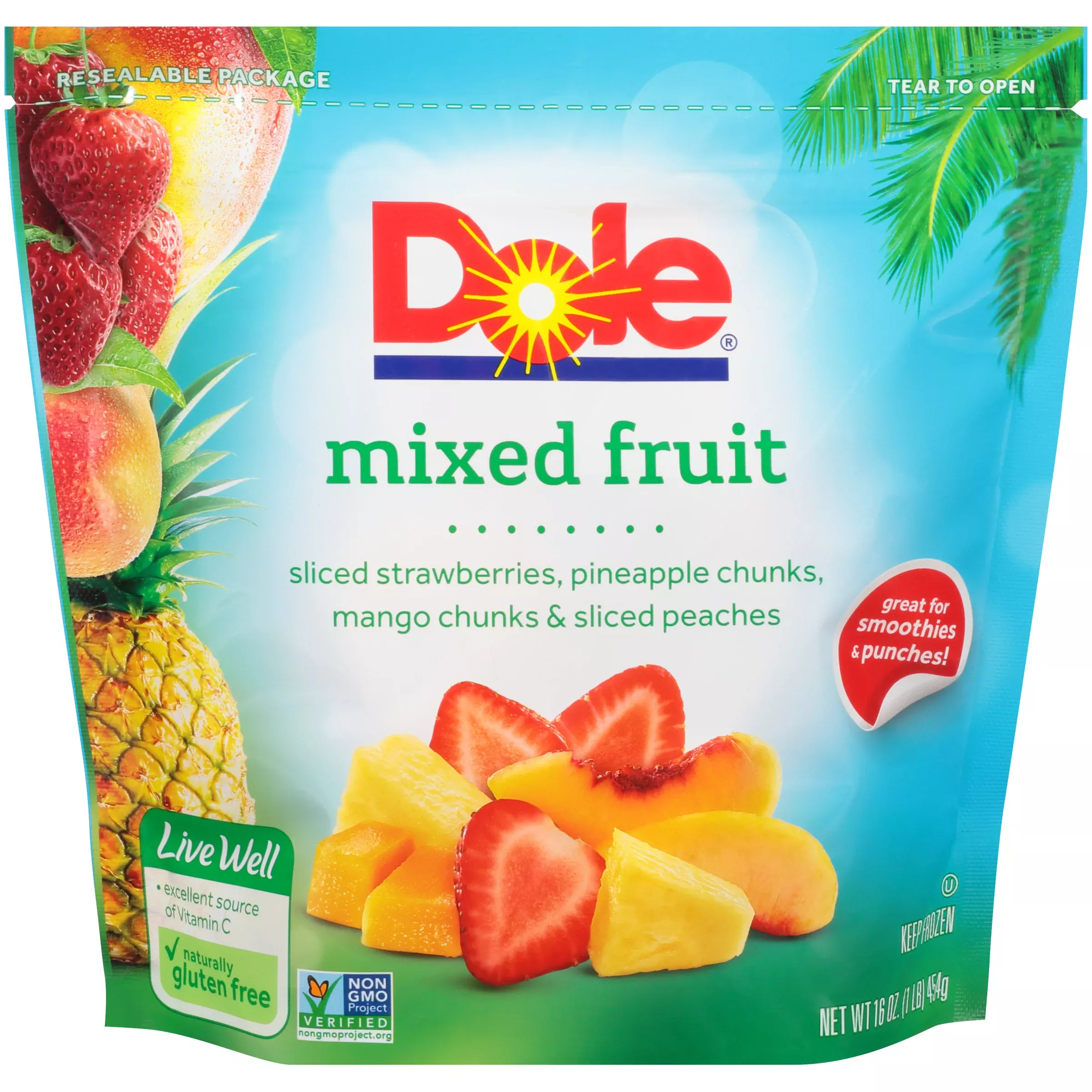 Dole Frozen Mixed Fruit Su Bag 1 Pound Each - 8 Per Case
