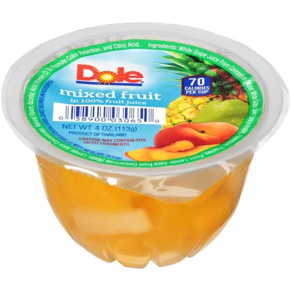 Dole Mixed Fruit in Juice 4 Ounce Size - 36 Per Case