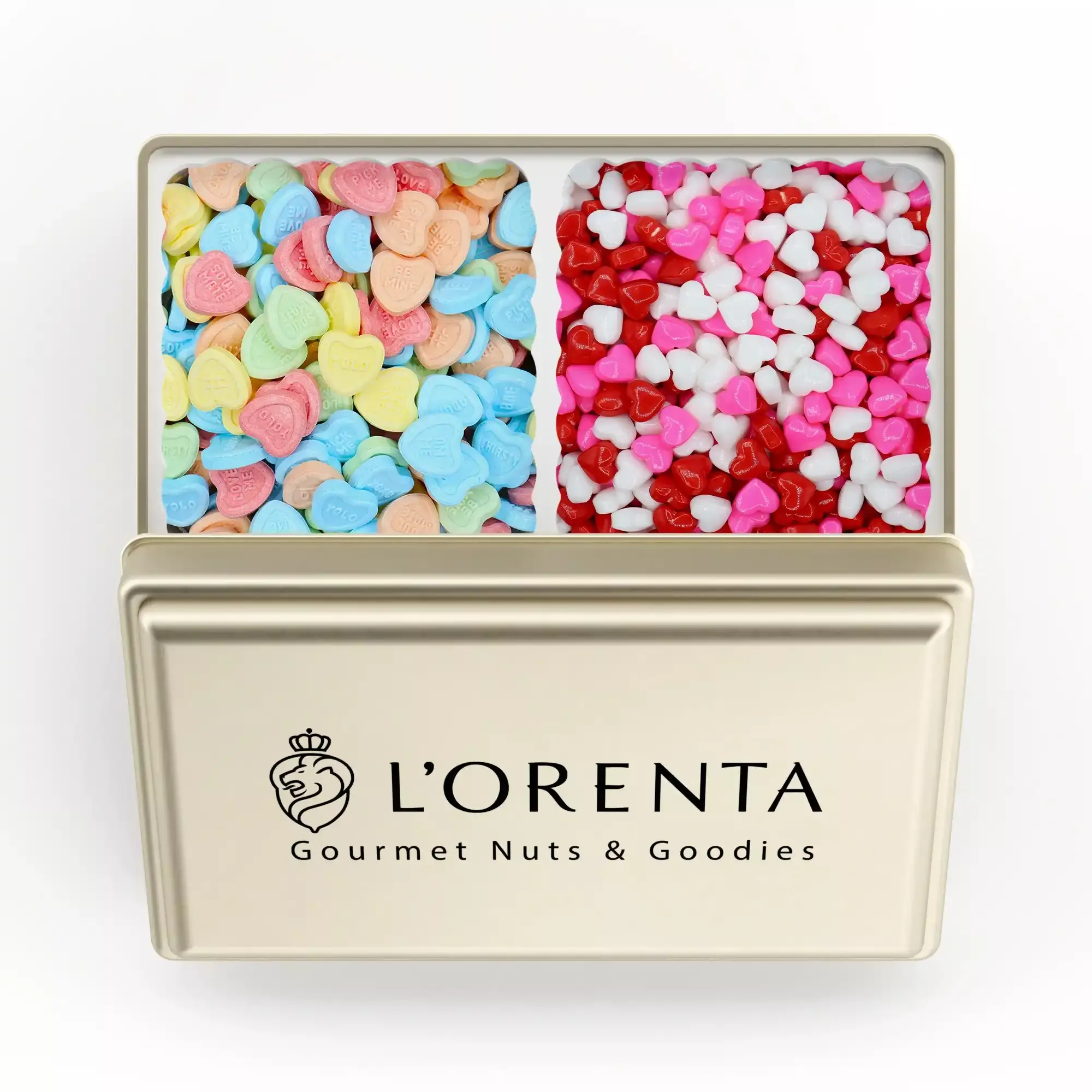 Double Hearts Gold Tin