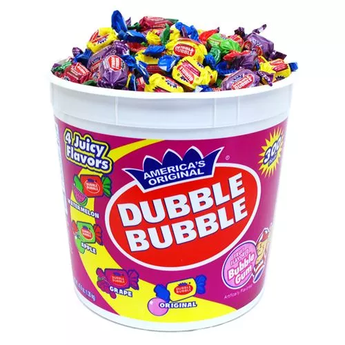 Dubble Bubble Assorted Twist Bubble Gum - Tub of 300