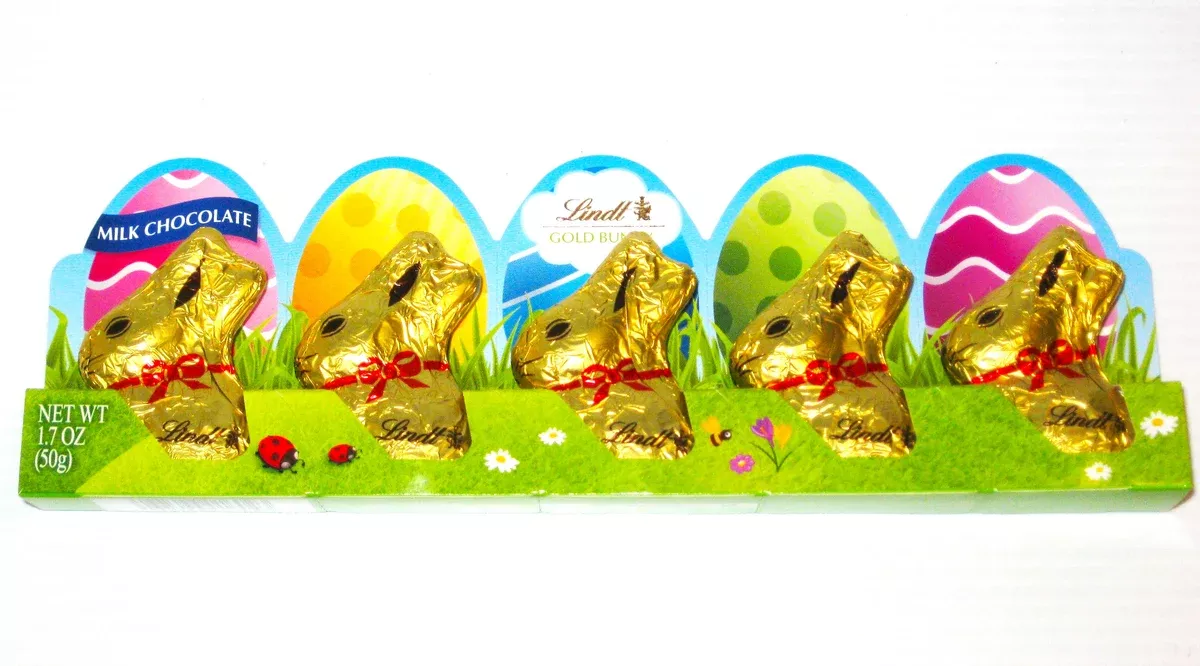 Easter Lindt Chocolate Gold Bunny Mini 5 Pack