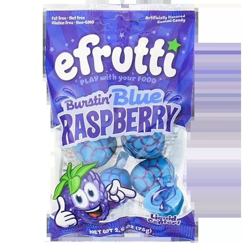 Efrutti Burstin' Blue Raspberry 2.6 oz. Bag