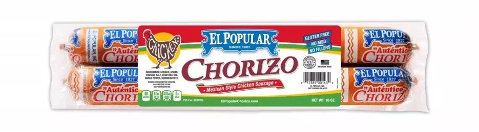 El Popular Refrigerated Mexican Chicken Chorizo 1 Each - 12 Per Case