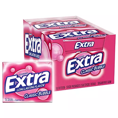 Extra Classic Bubble Gum 10 Per Box