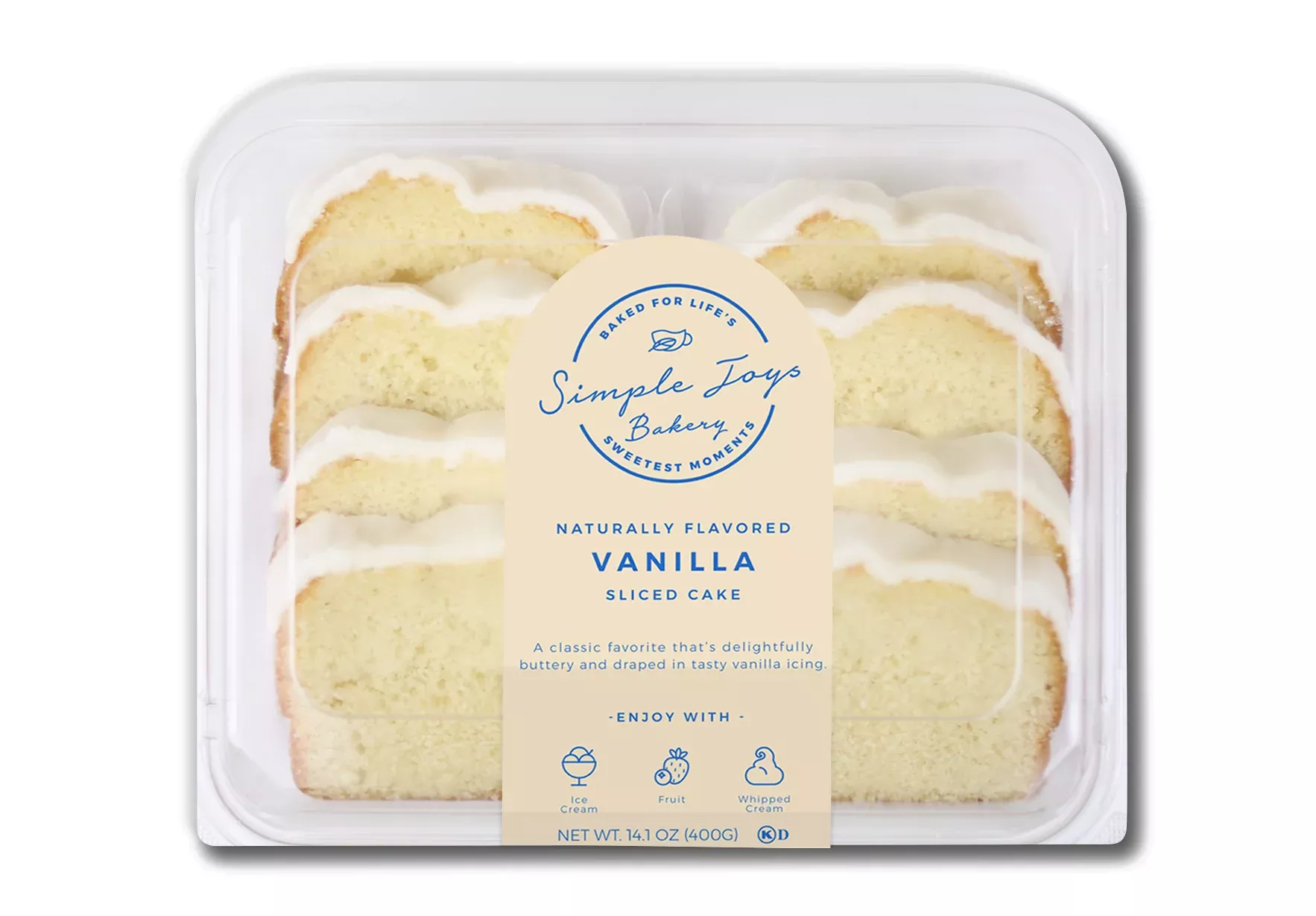 Fgf Llc Simple Joys Bakery Iced Vanilla Sliced Cake 14.1 Ounce Size - 10 Per Case