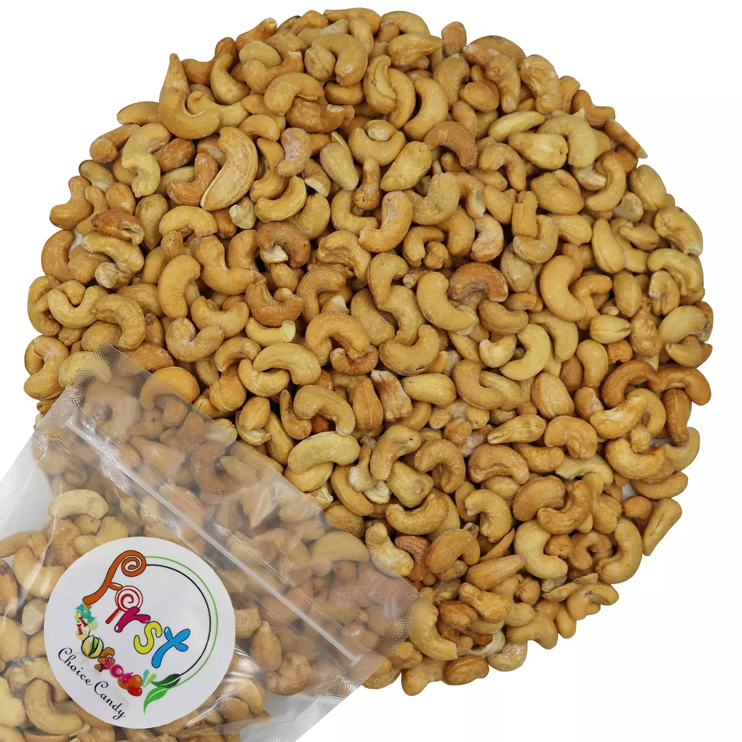 Firstchoicecandy Roasted & Salted Whole Cashews 5 Pound