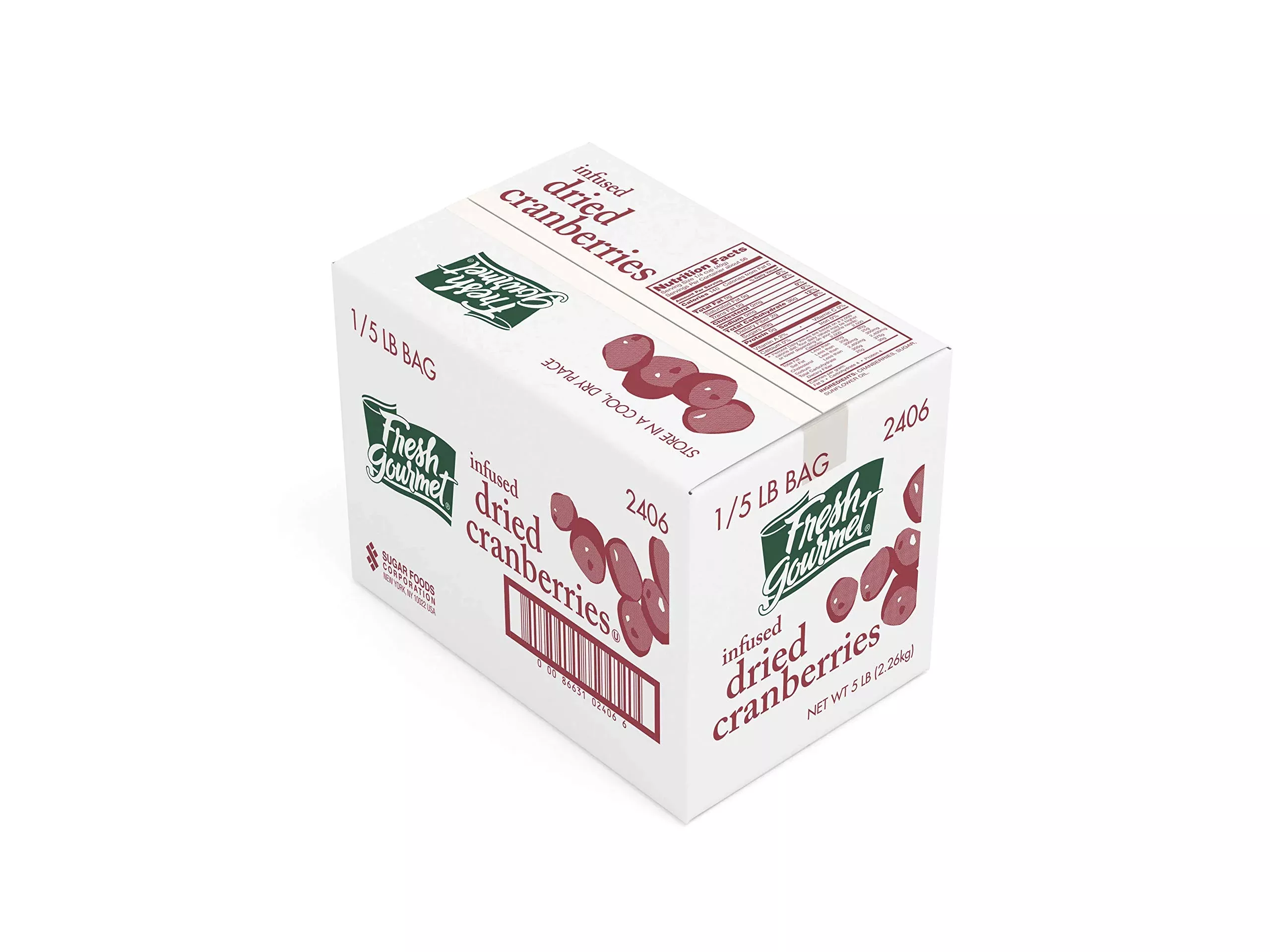 Fresh Gourmet Dried Cranberries | 5 Pound | Bulk Size | Snack And Salad Topper