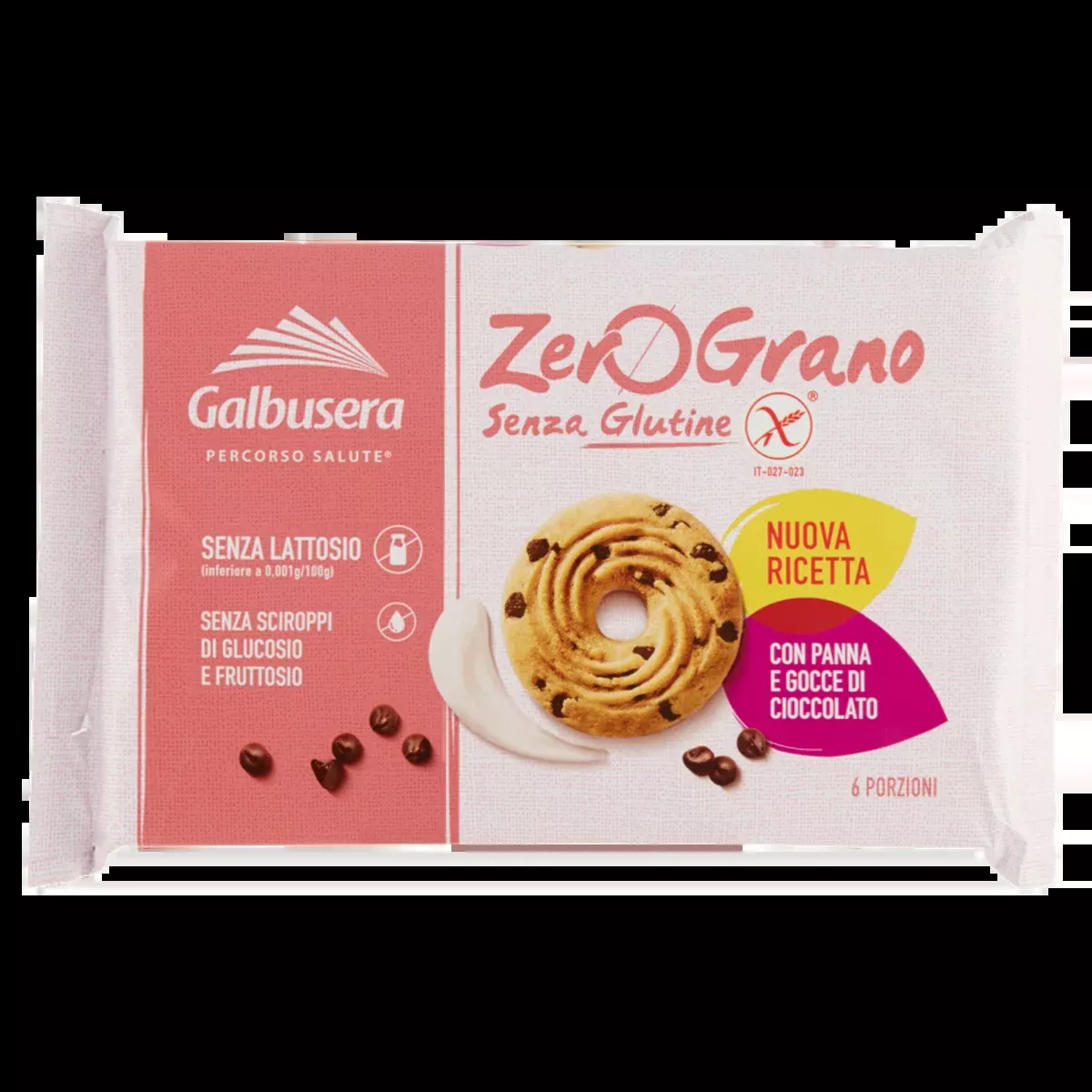 Galbusera Gluten Free ZeroGrano Frollini Panna and Chocolate Chip, 7.7 oz