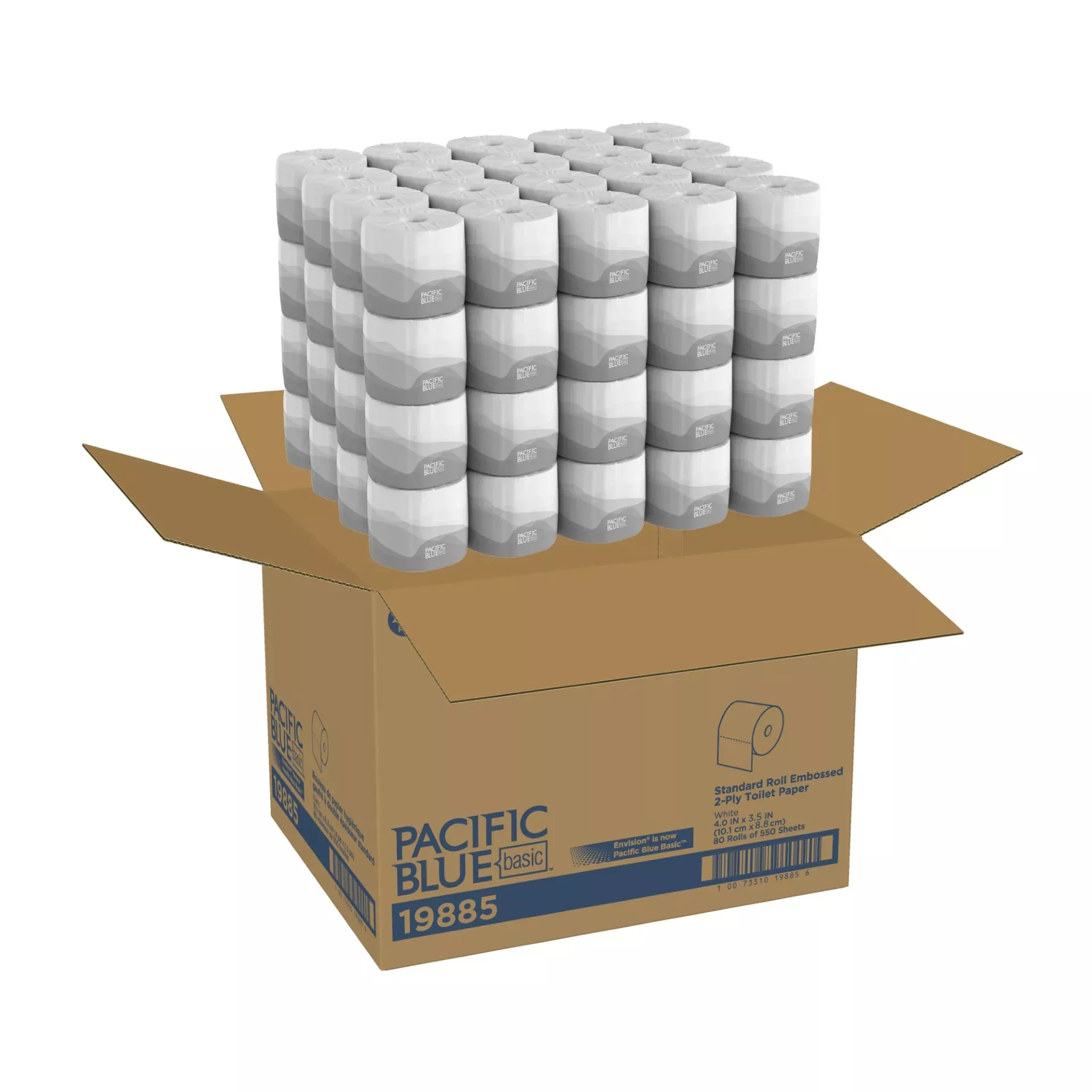 Georgia Pacific Commercial Pacific Blue Basic(r) Standard Roll Embossed 2-Ply Toilet Paper By Gp Pro (georgia-pacific) 80 Roll - 1 Count - 80 Per Case