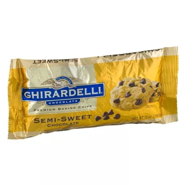 Ghirardelli Chips Semi Sweet Chocolate 12 Ounce Size - 12 Per Case