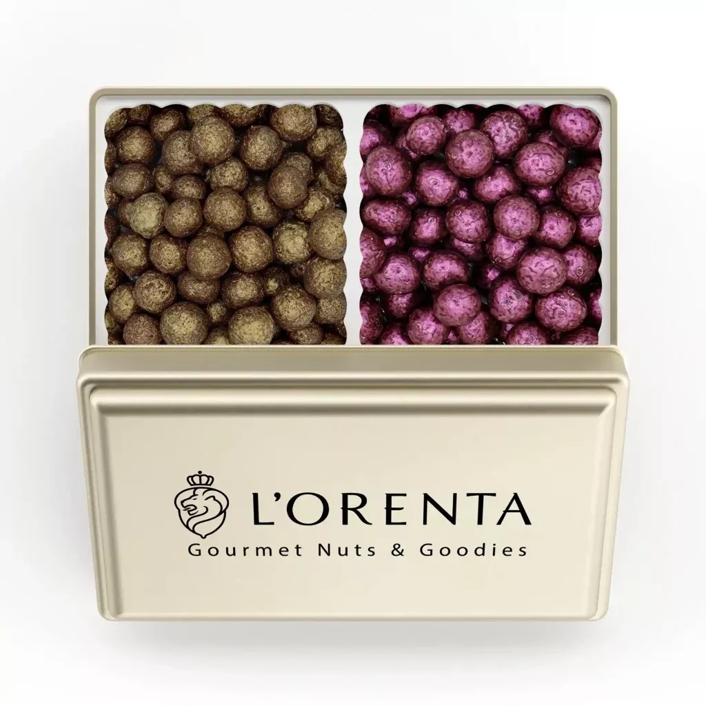 Gold Tin – Dark Chocolate Prosecco and Rose Bites
