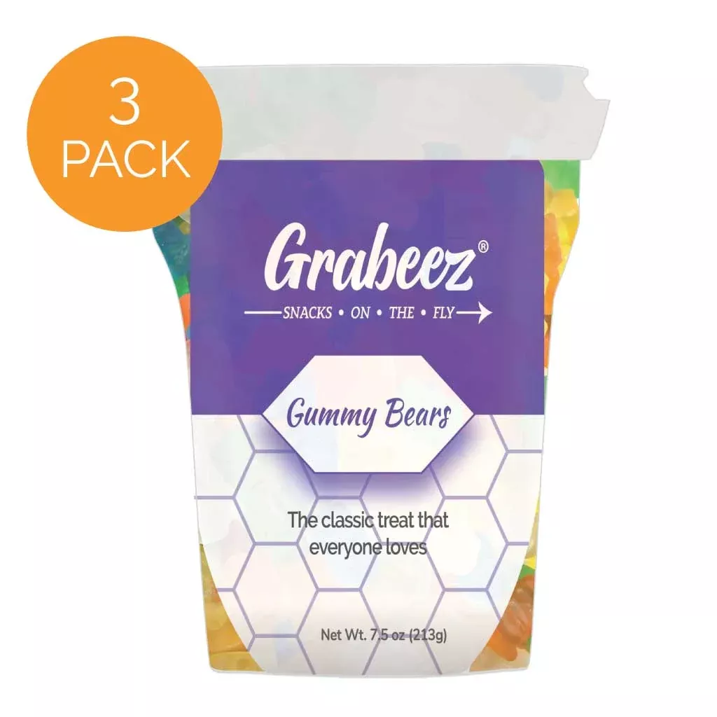 Gummy Bears – 3 pack, 7.5oz each Grabeez Snack Cup