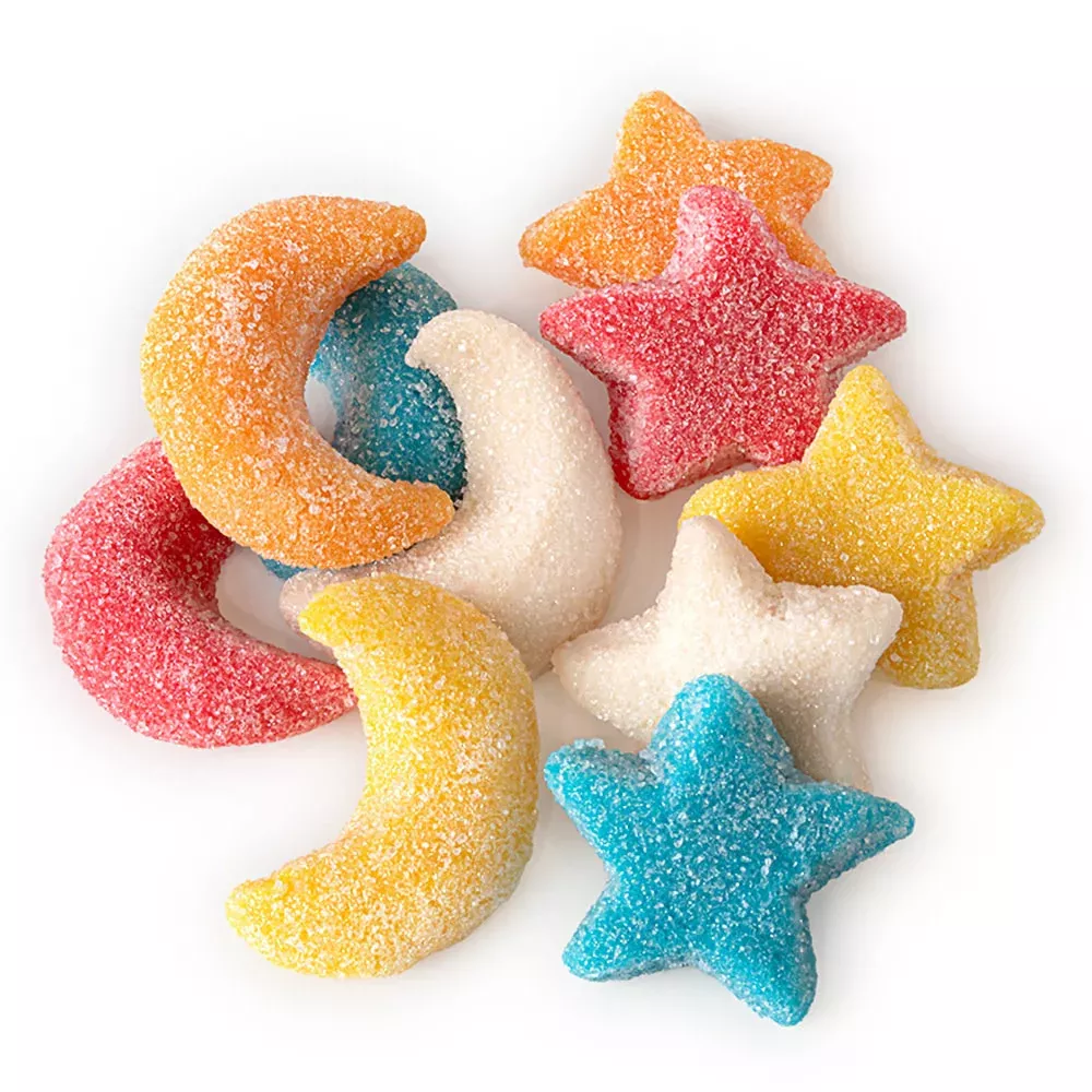 Gummy Glitter Sour Stars And Moons - 6.6lb