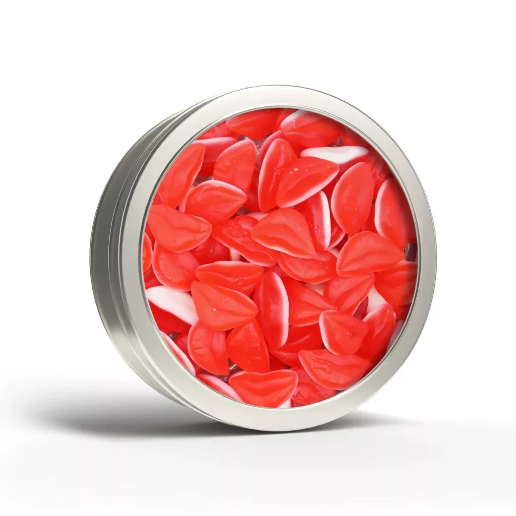 Gummy Red Lips Round Tin