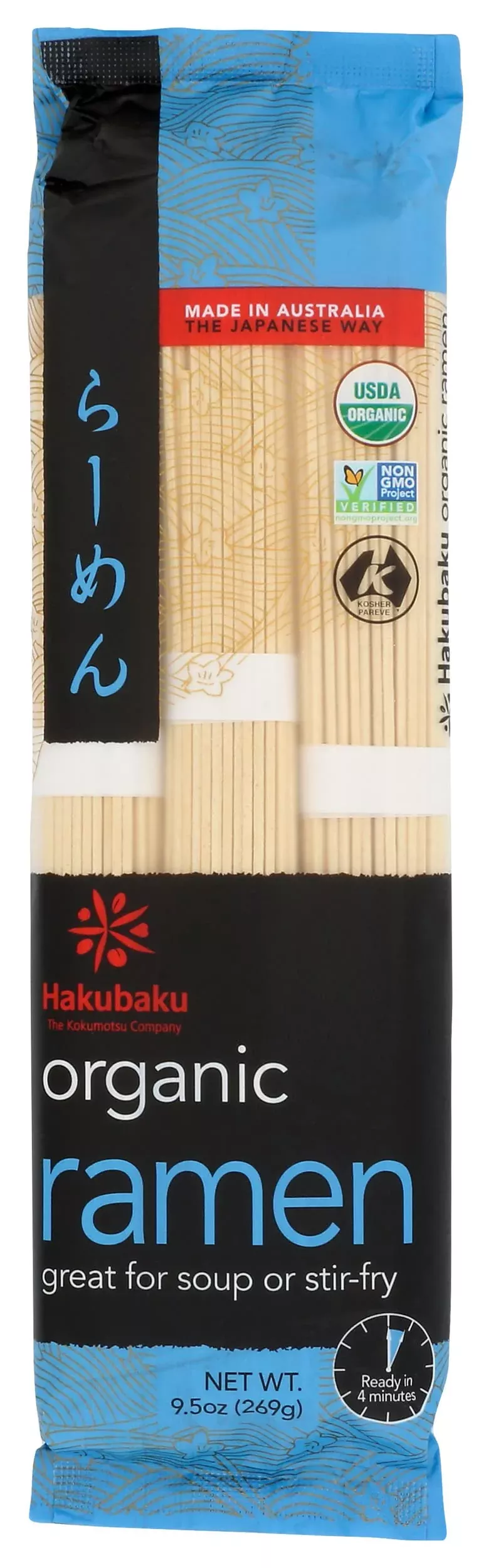 Hakubaku Organic Ramen Noodles, 9.5 Oz