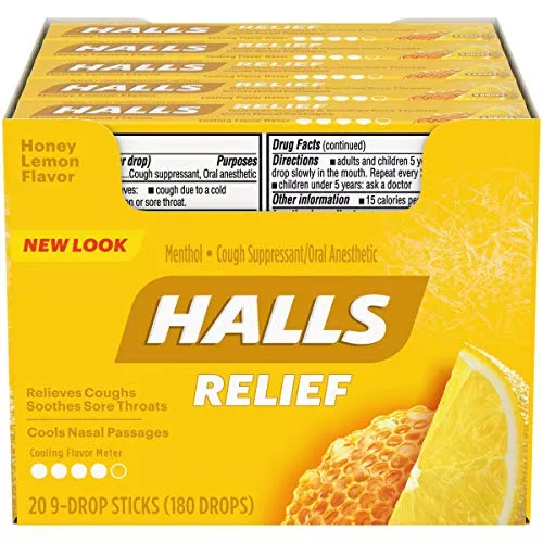 Halls Stick Honey Lemon 20 Per Box