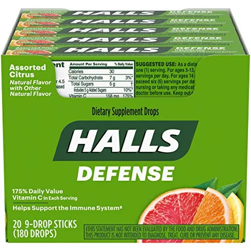 Halls Stick Vit C Citrus 20 Per Box