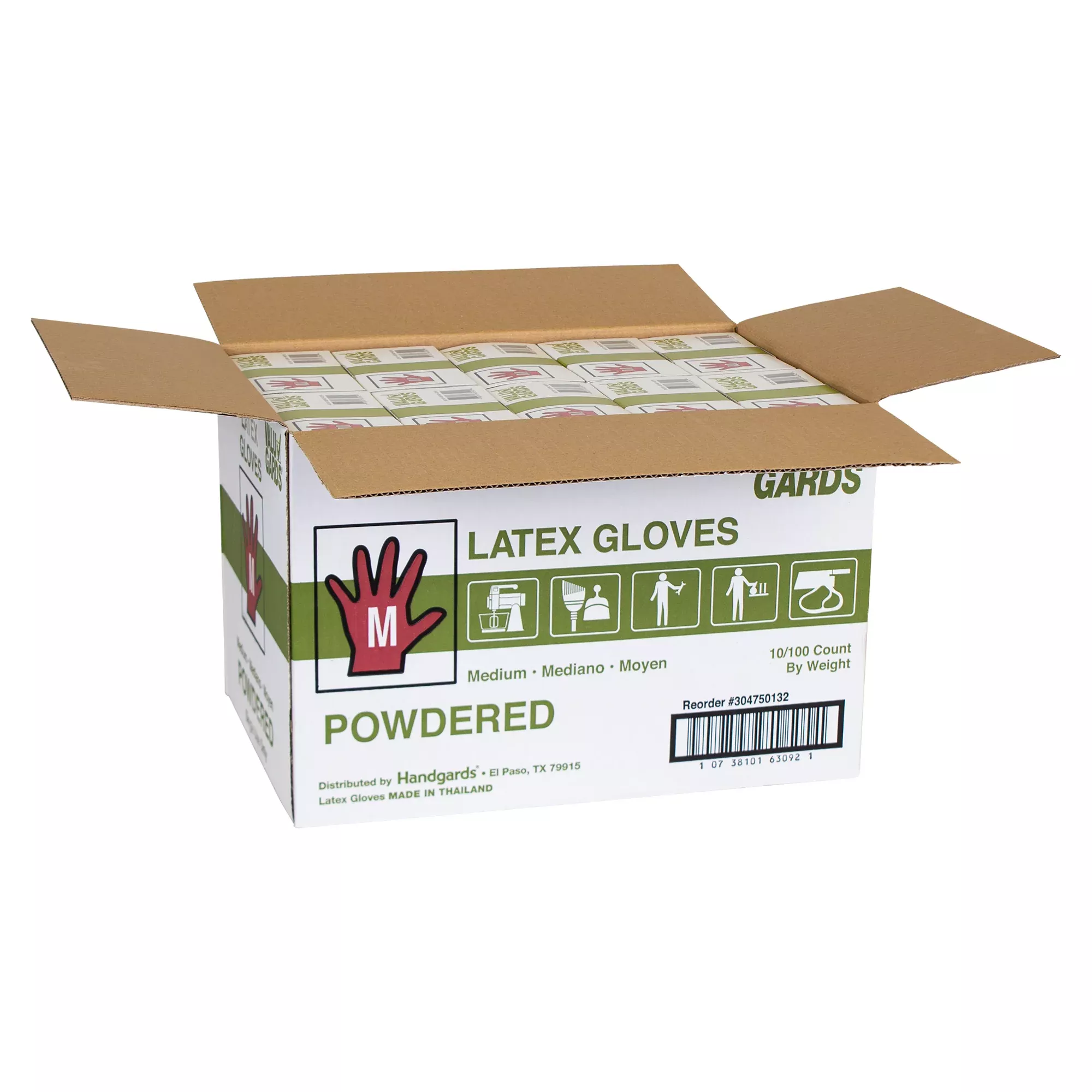 Handgard/valugards Glove Latex Valugard Powdered Medium 100 Each - 10 Per Case