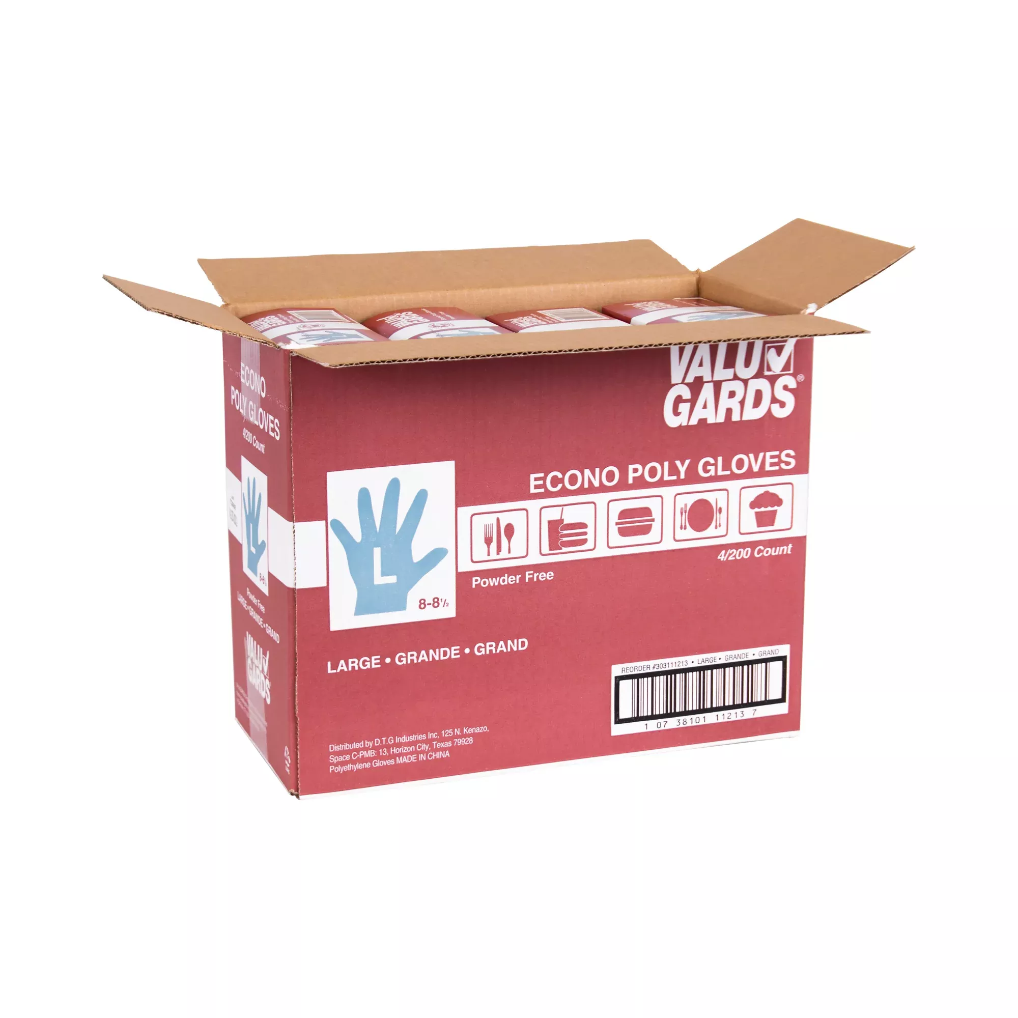 Handgard/valugards Glove Poly Large 200 Each - 4 Per Case