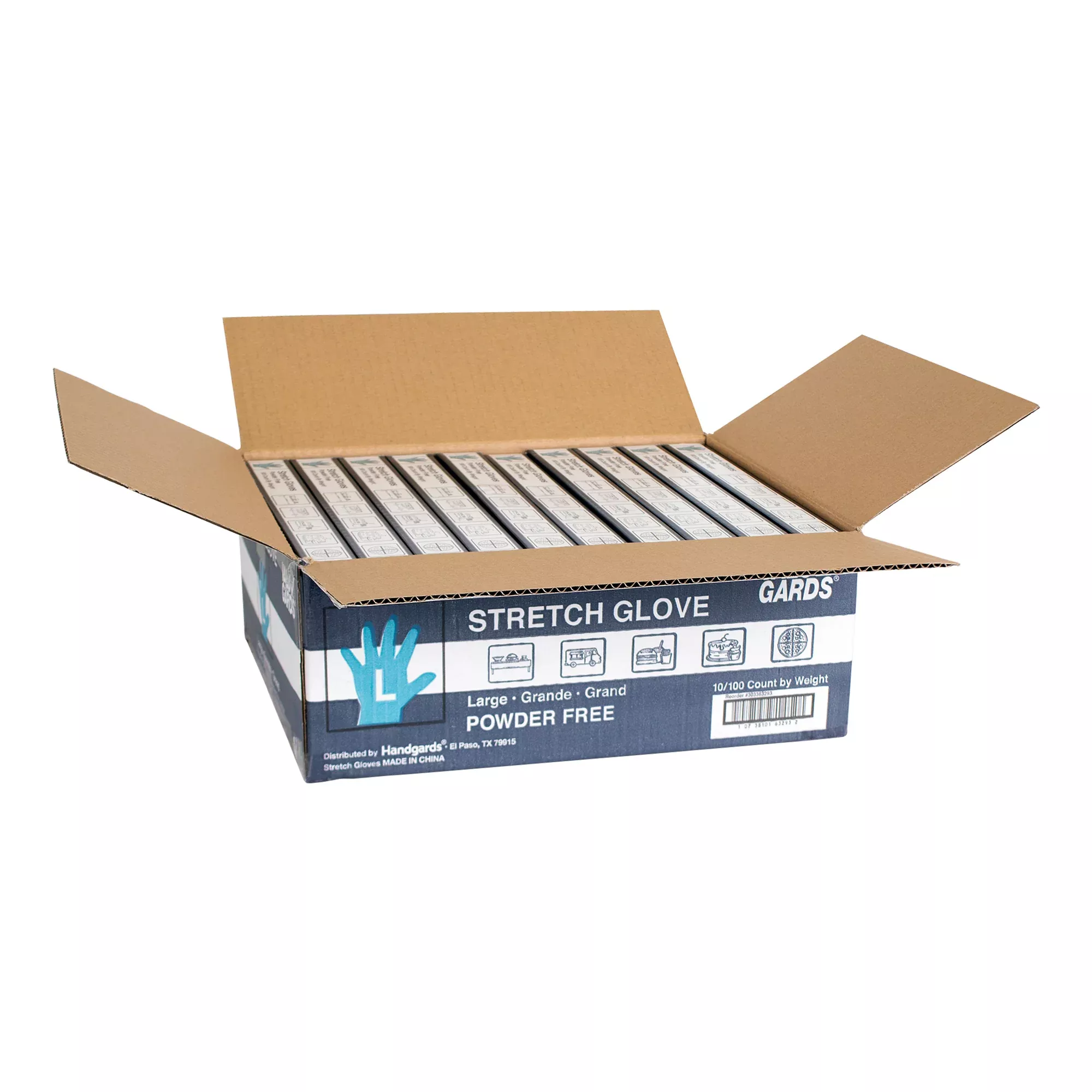 Handgard/valugards Glove Stretch Poly Large 100 Each - 10 Per Case