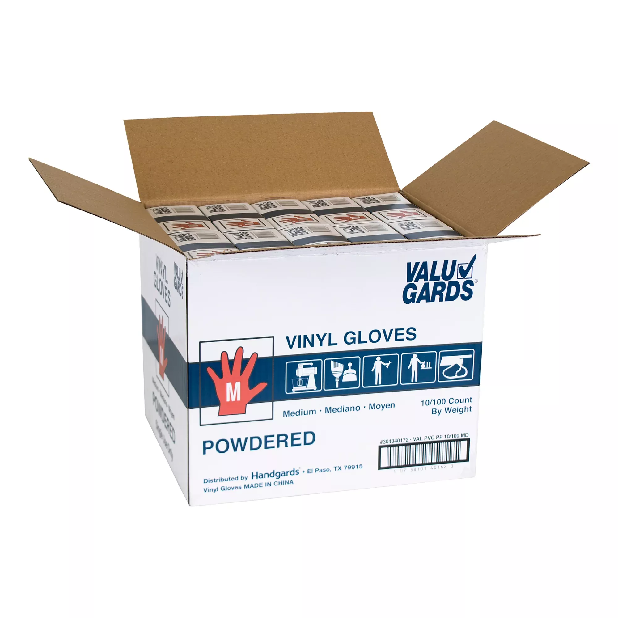 Handgard/valugards Glove Vinyl Valugard Powdered Medium 100 Each - 10 Per Case
