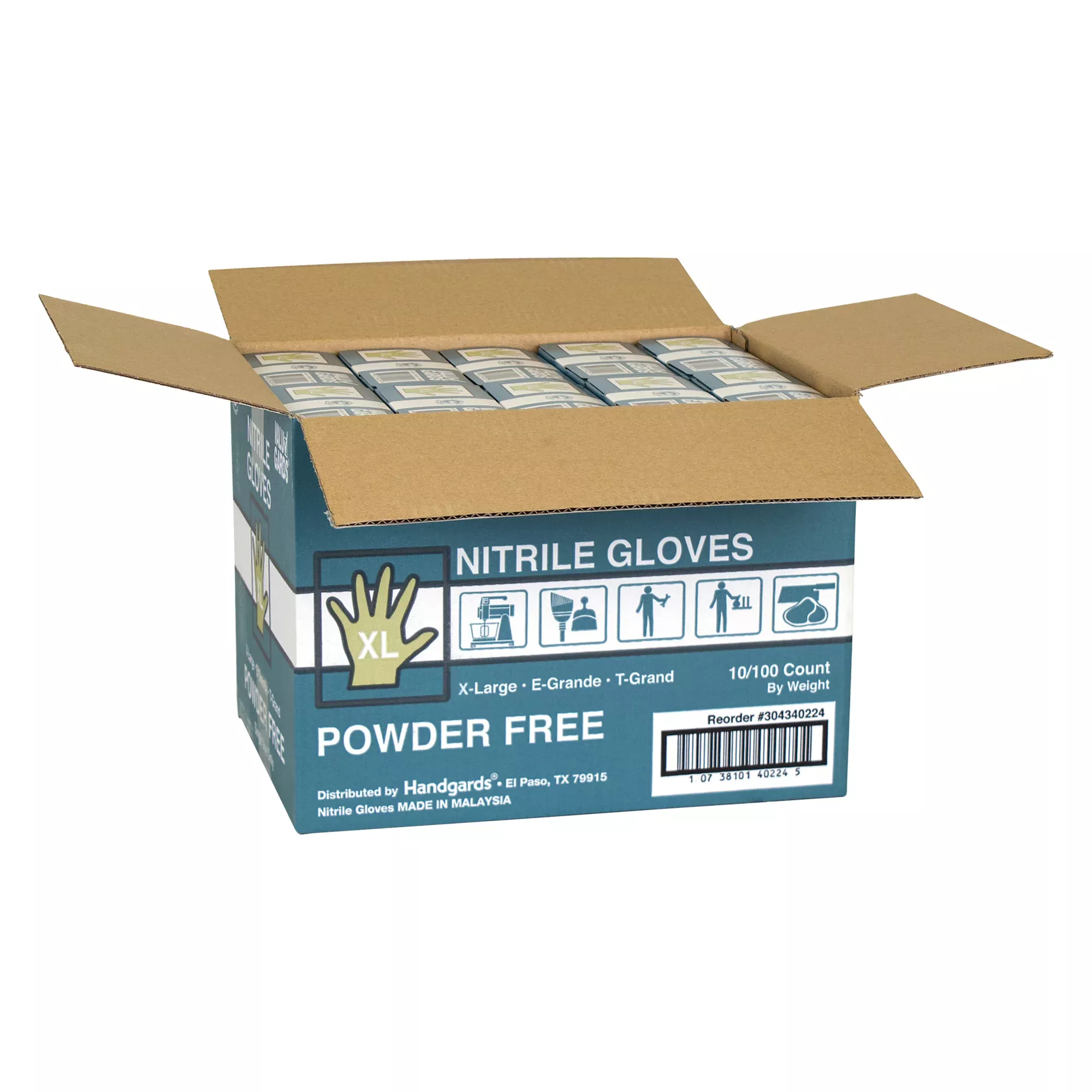 Handgard/valugards Glove White Nitrile Powder Free Extra Large 100 Each - 1000 Per Case