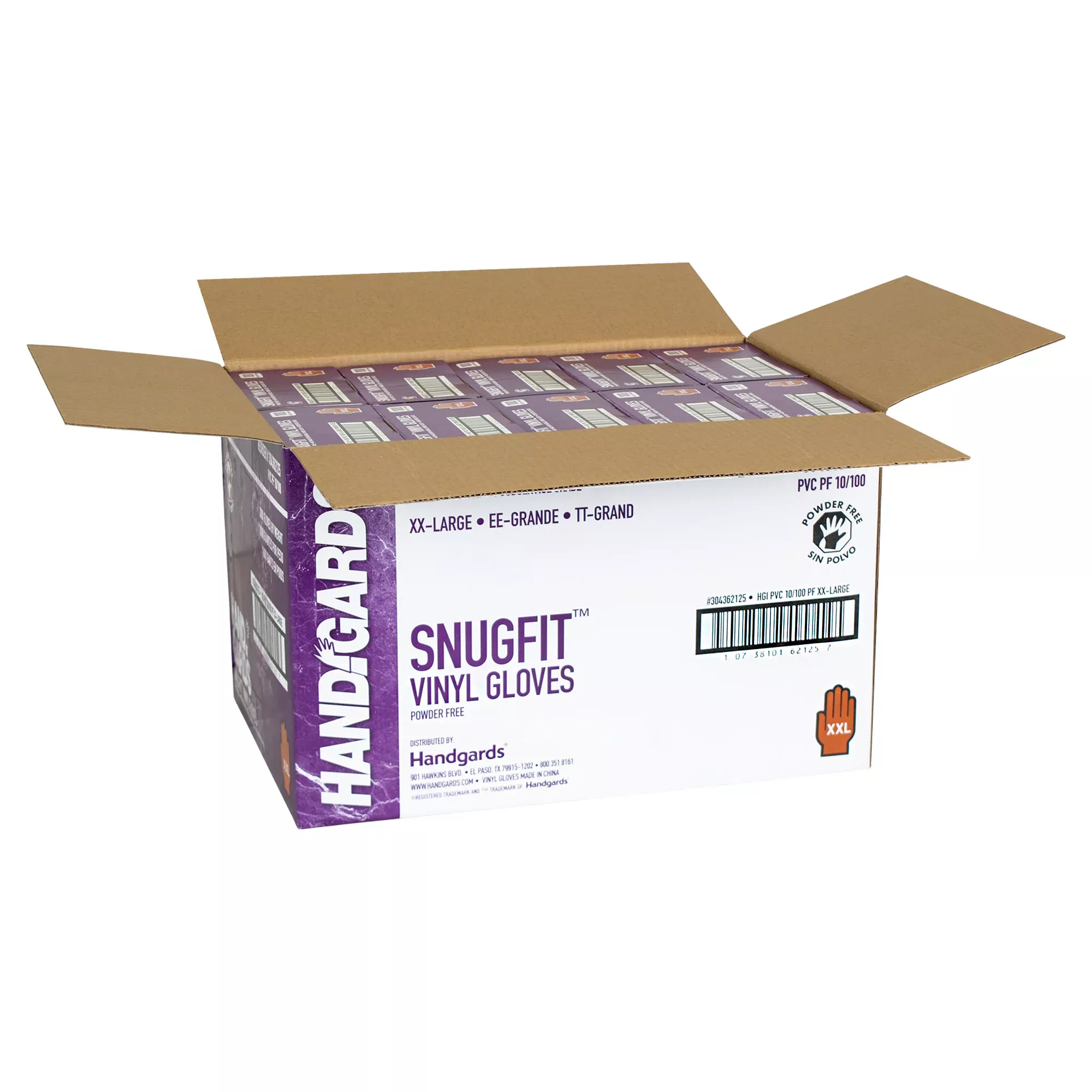 Handgards Glove Vinyl Powder Free Large 100 Each - 10 Per Case