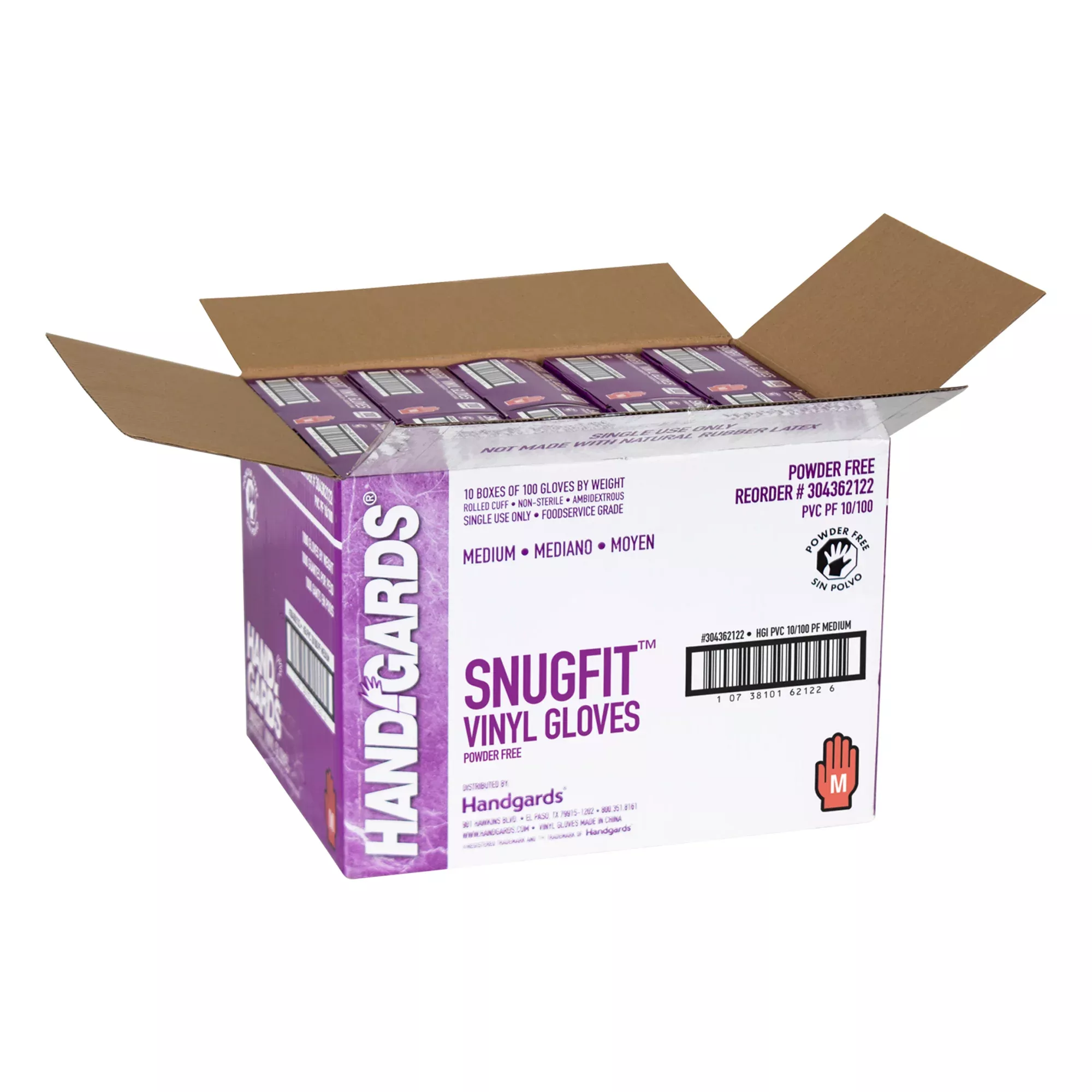 Handgards Glove Vinyl Powder Free Medium 100 Each - 10 Per Case