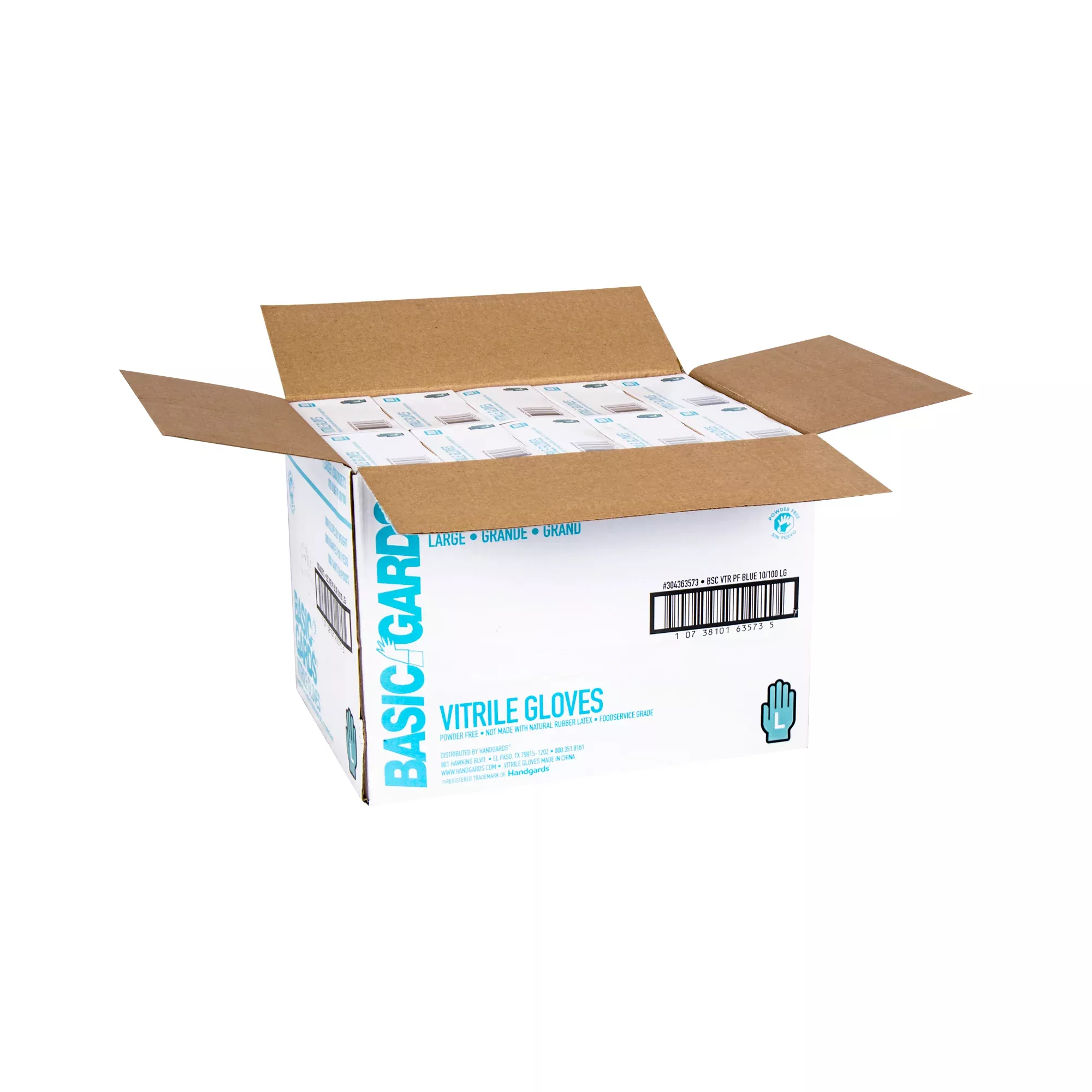 Handgards Powder Free Blue Vitrile Large Glove 100 Each - 1000 Per Case