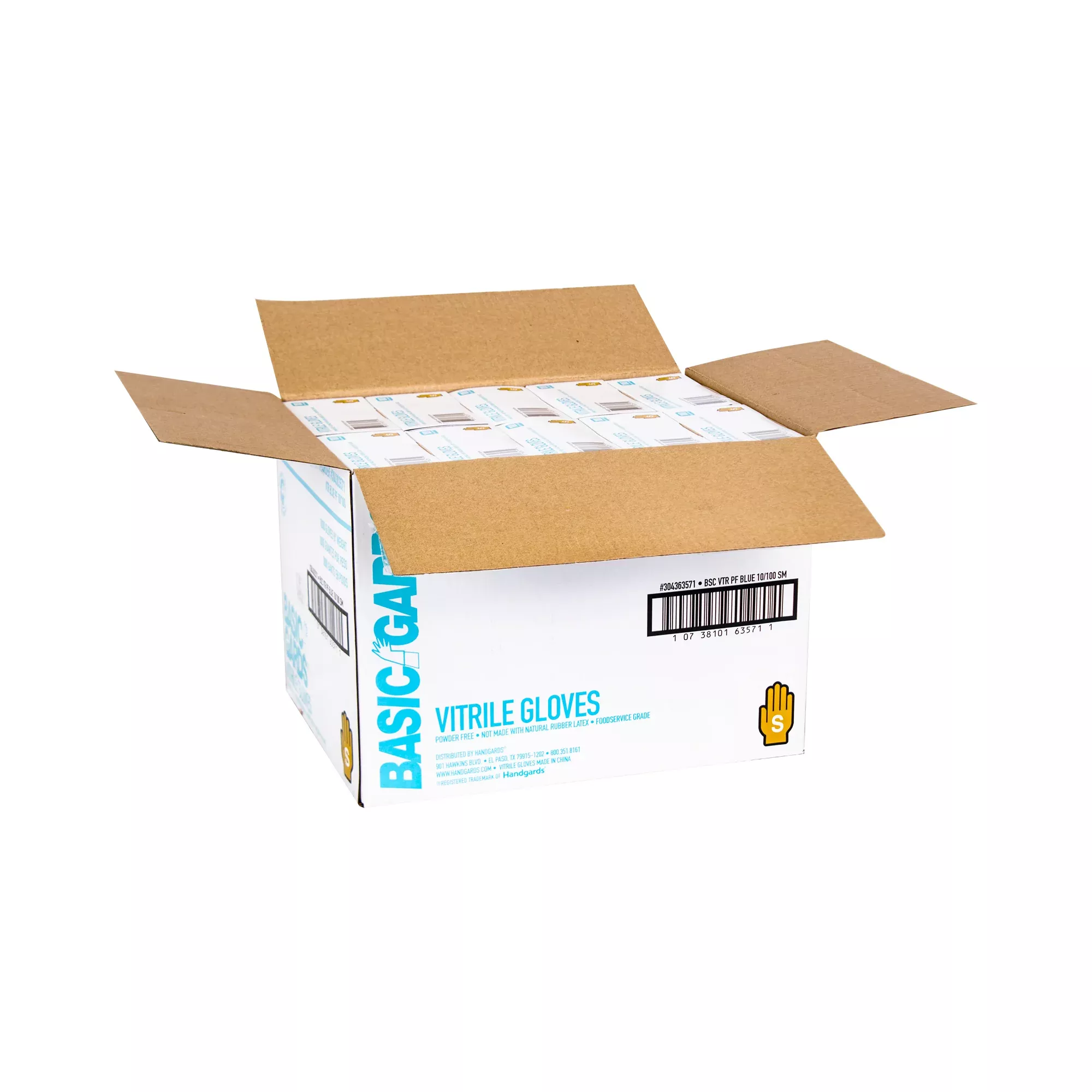 Handgards Powder Free Blue Vitrile Small Glove 100 Each - 1000 Per Case