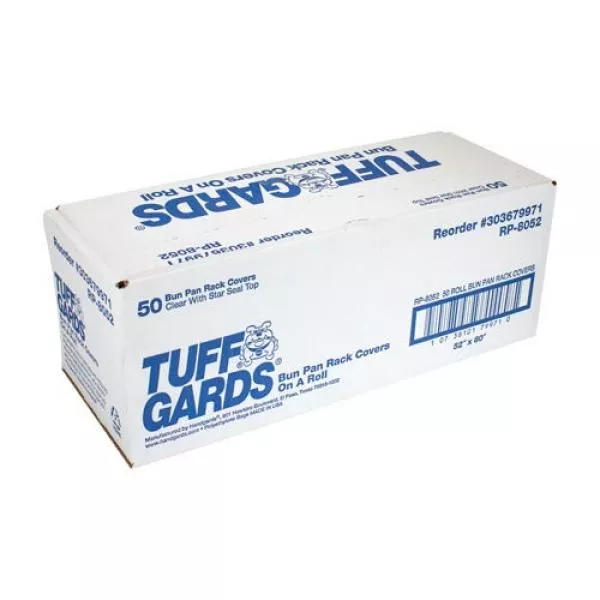 Handgards Tuffgards High Density Polyethylene Clear Roll Pack 52 Inch X 80 Inch Bun Rack Cover 1 -50 - 50 Each - 50 Per Case