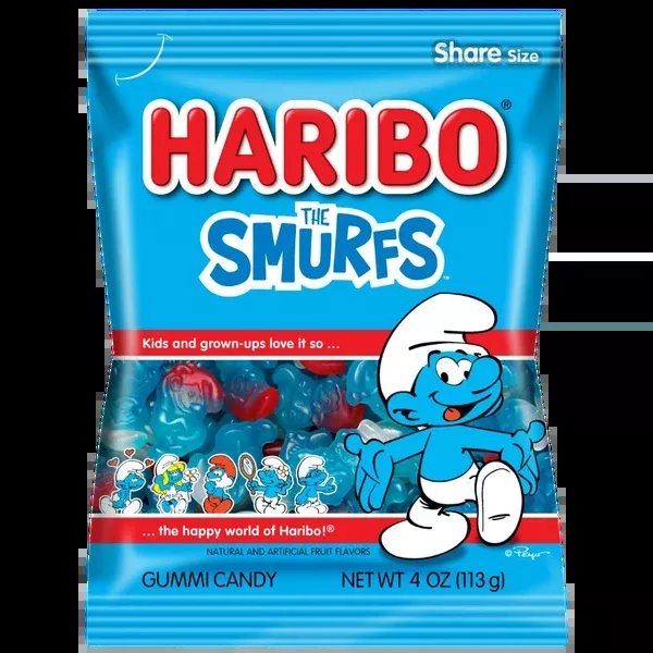 Haribo Smurfs Gummi Candy - 4-oz. Peg Bag