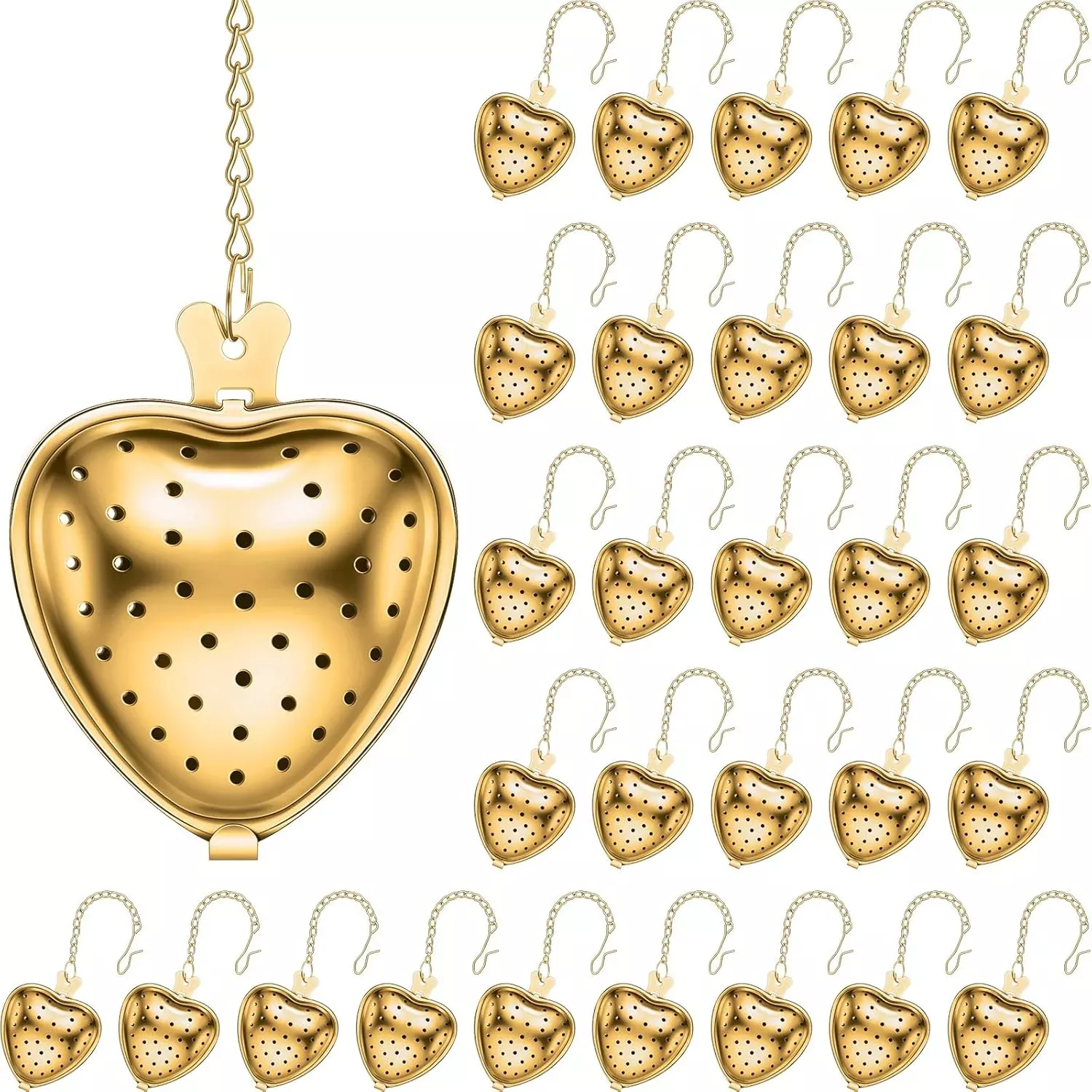 Heart Tea Infuser Ball with Chain Hook