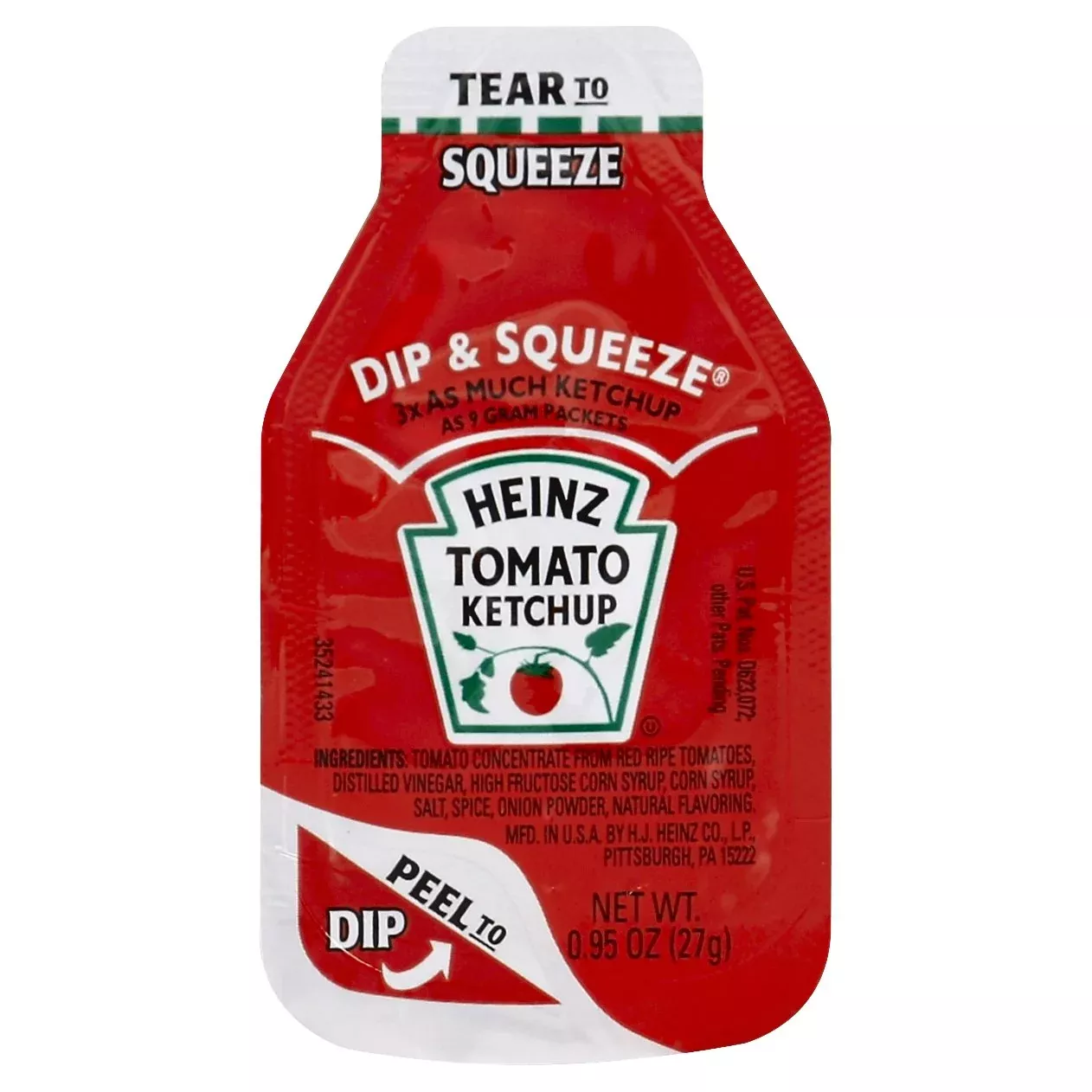 Heinz Single Serve Ketchup Dip & Squeeze Packet, 27 Gr. Container (Pack Of 500)